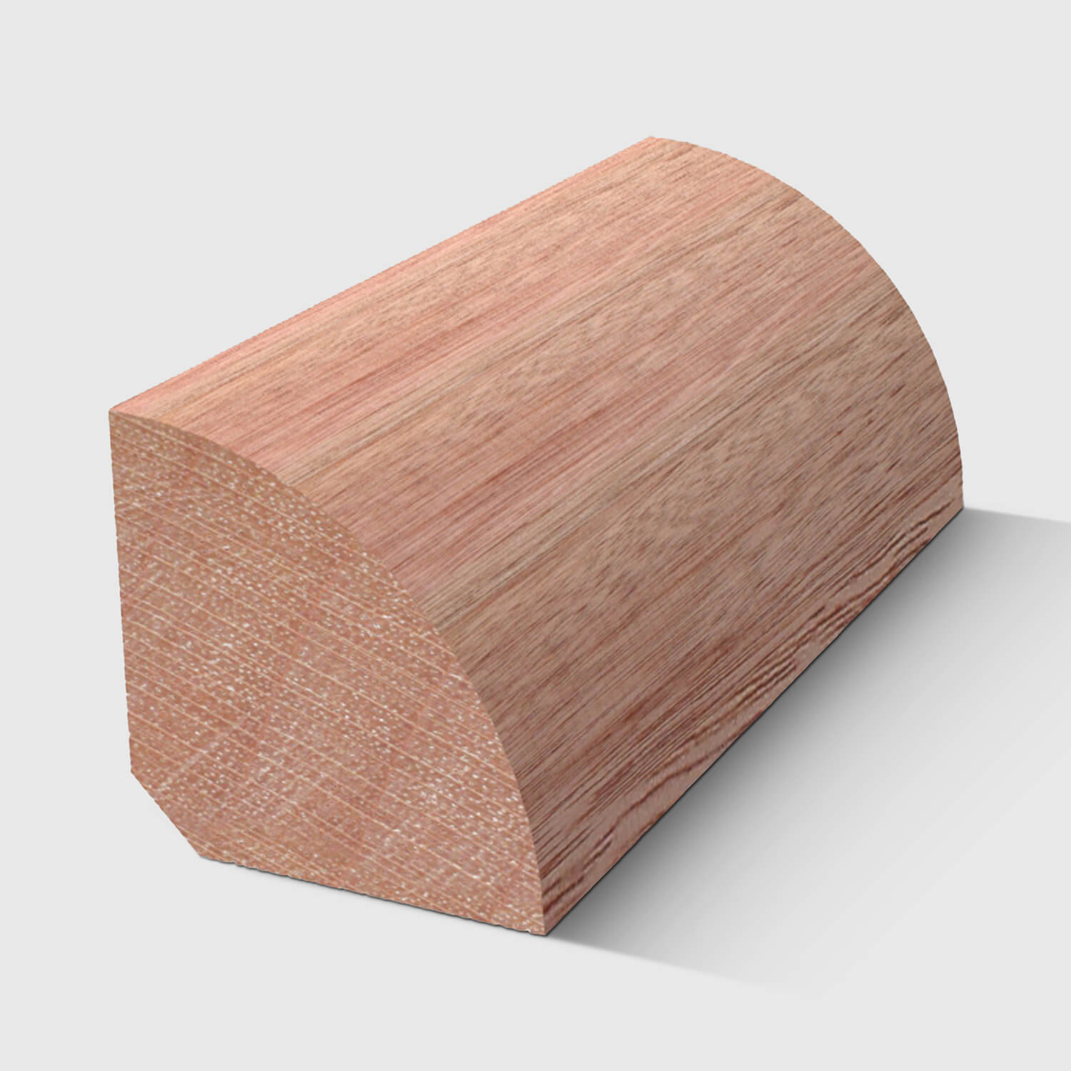 A rounded corner timber moulding in Meranti 18 x 18mm 1.8m