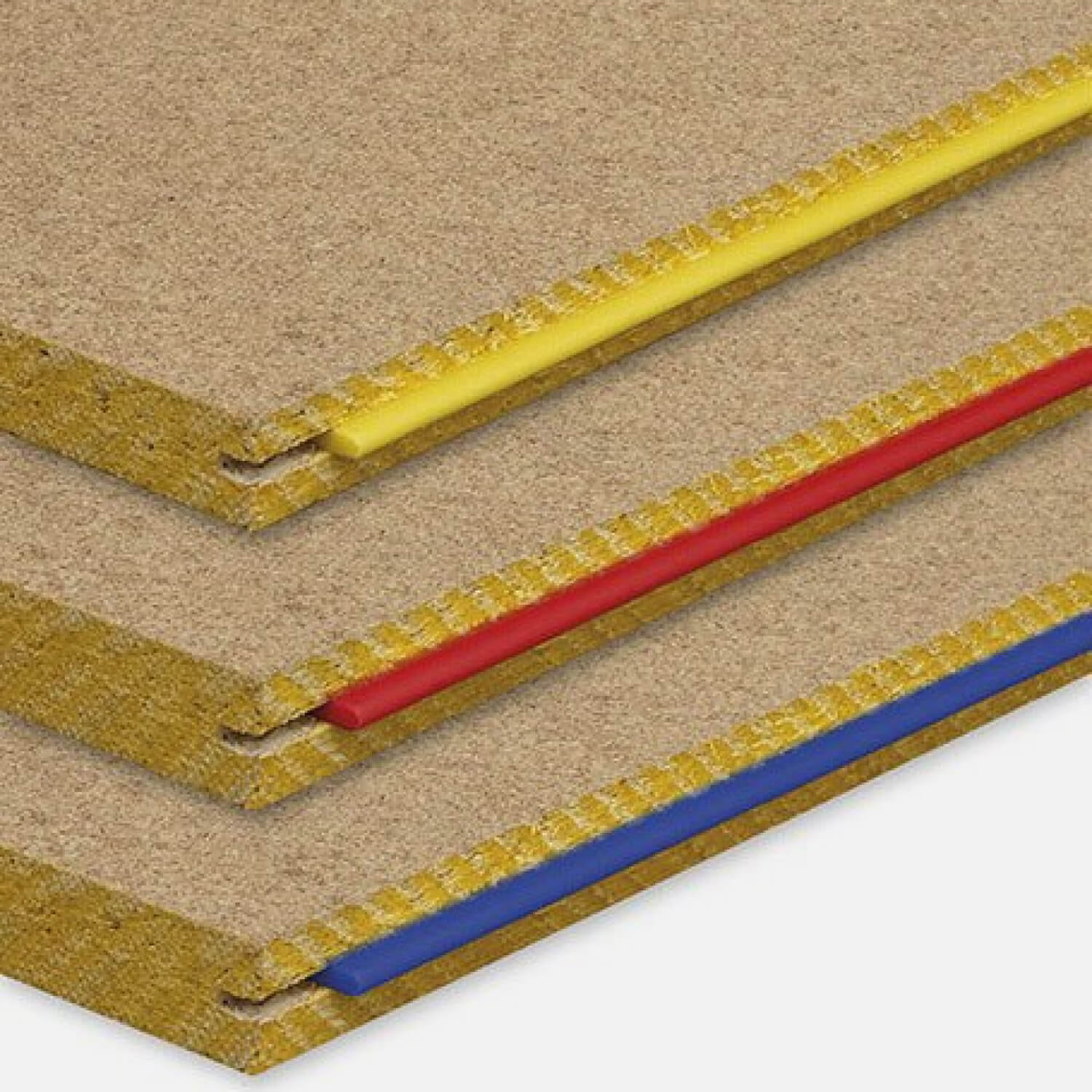 A STRUCTAflor® stack consisting of YELLOWtongue, REDtongue, and BLUEtongue panels.