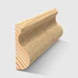 A timber moulding with a decorative concave and convex curved profile in Clear Pine 23 x 8mm 2.4m