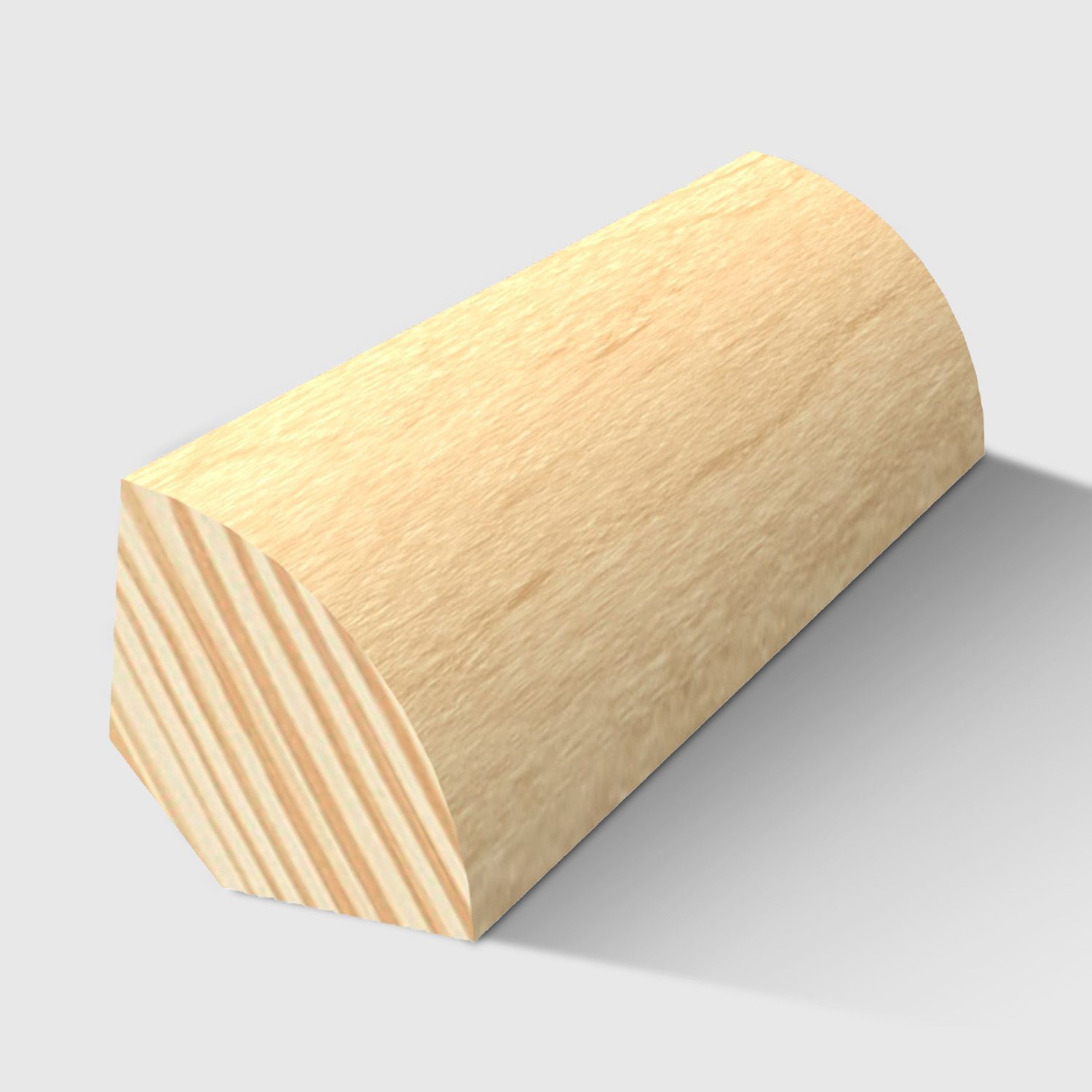 A rounded corner timber moulding in Clear Pine 12 x 12mm 2.4m