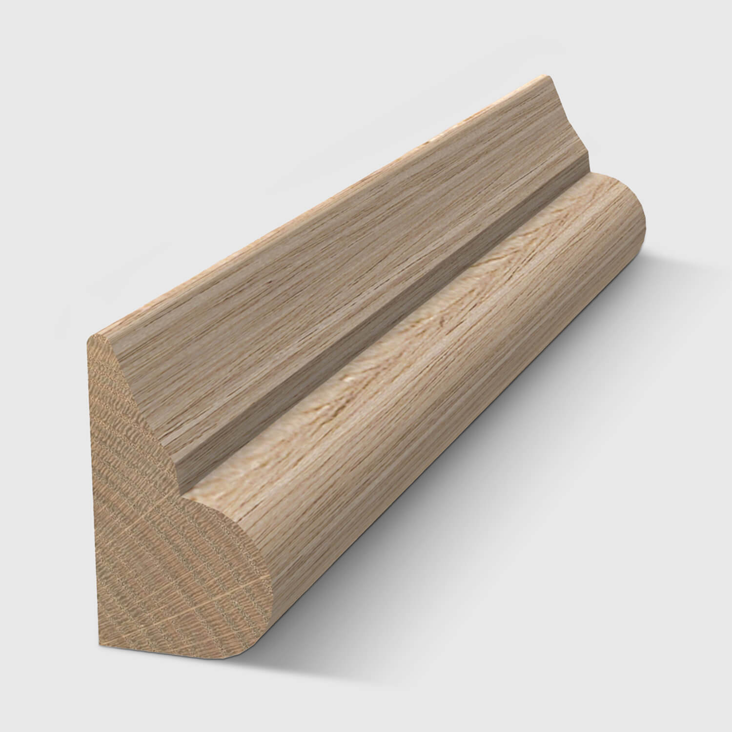 A timber moulding with a decorative concave and convex curved profile in Tasmanian Oak 12 x 7mm 2.4m