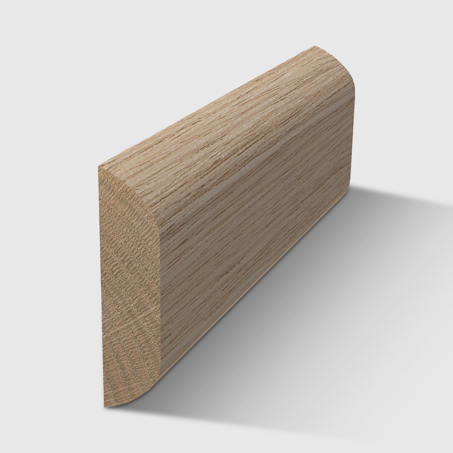 A  timber moulding with a curved top and bottom in Tasmanian Oak 20 x 5mm