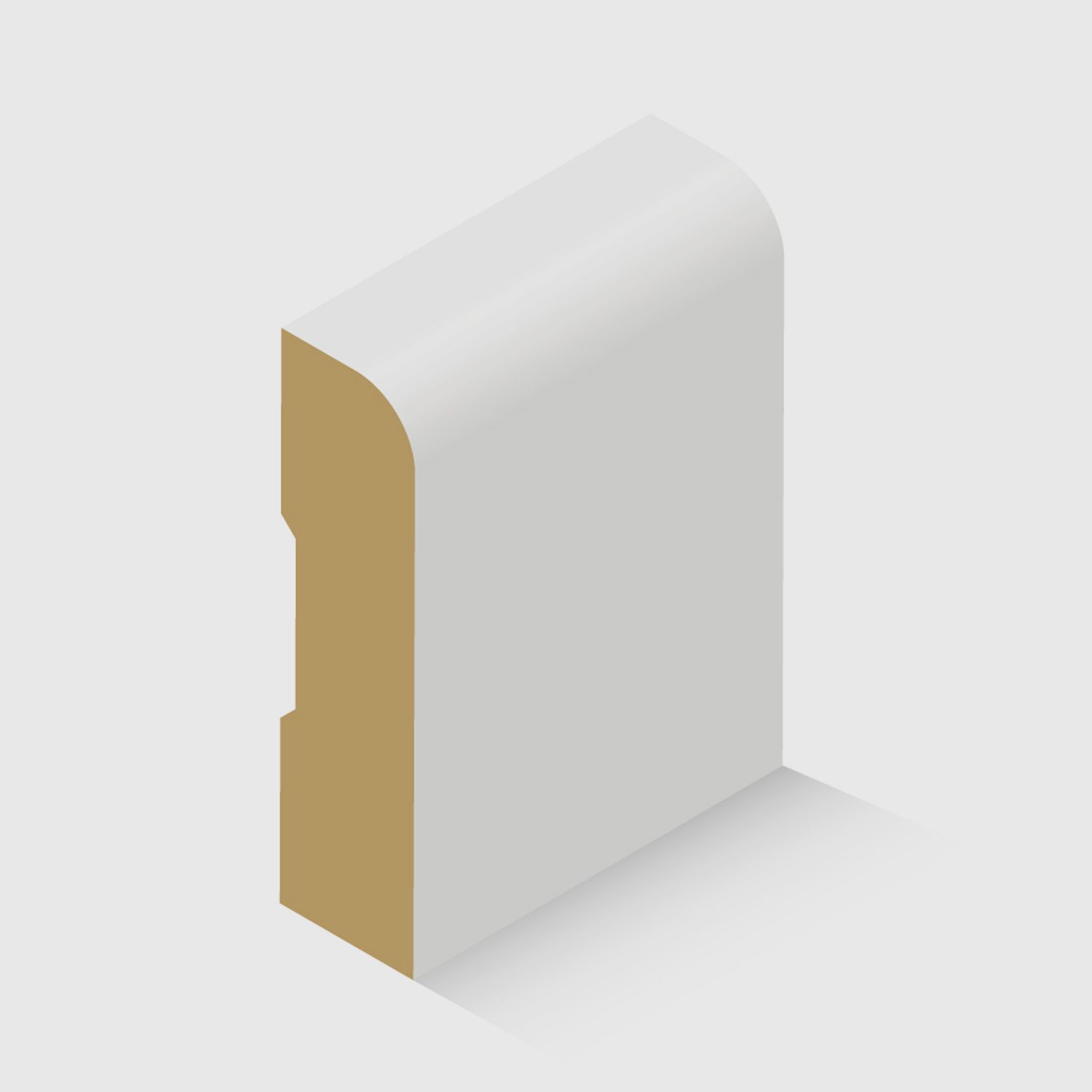 A smooth, rounded top edge MDF profile in 67 x 12mm