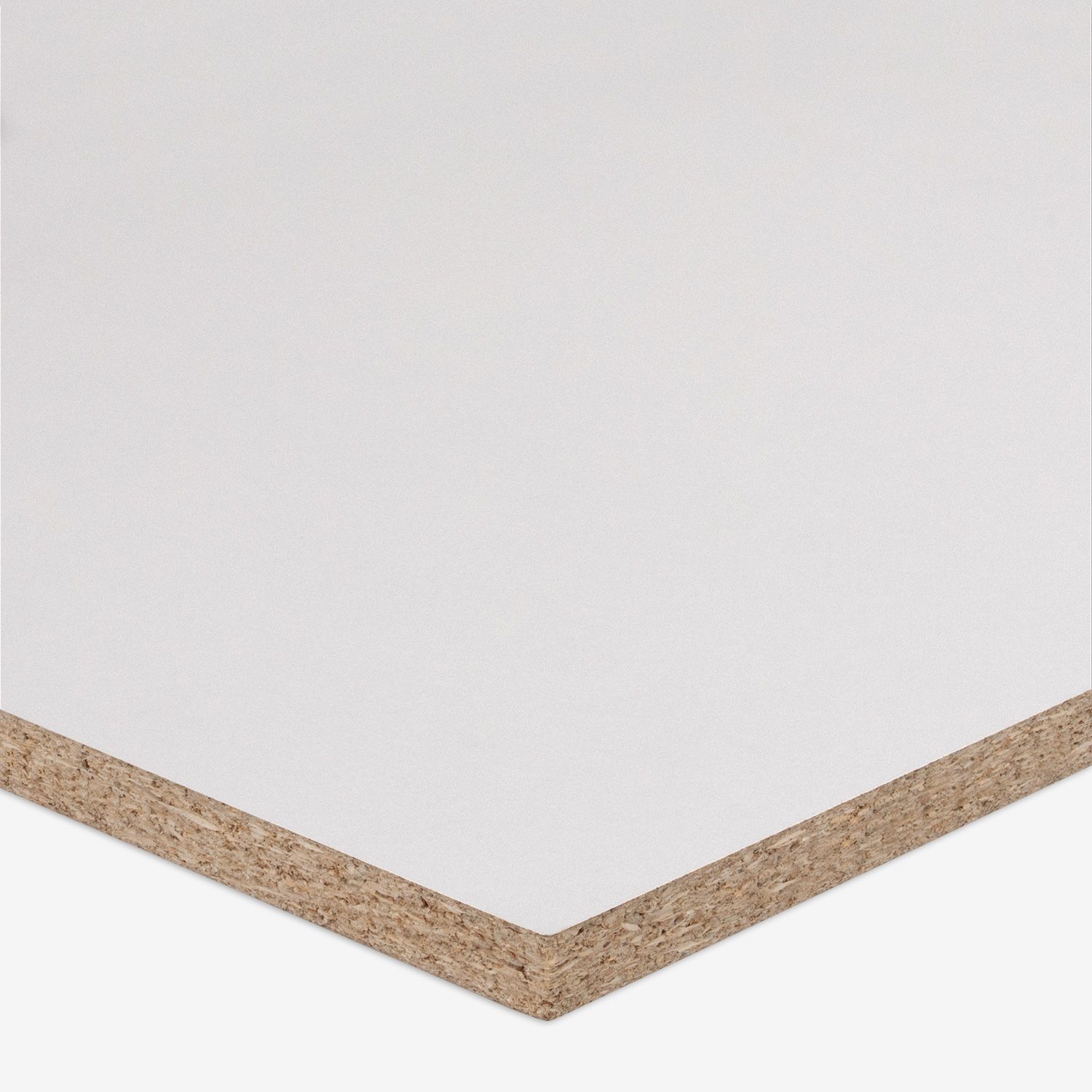 A particleboard panel 18mm White