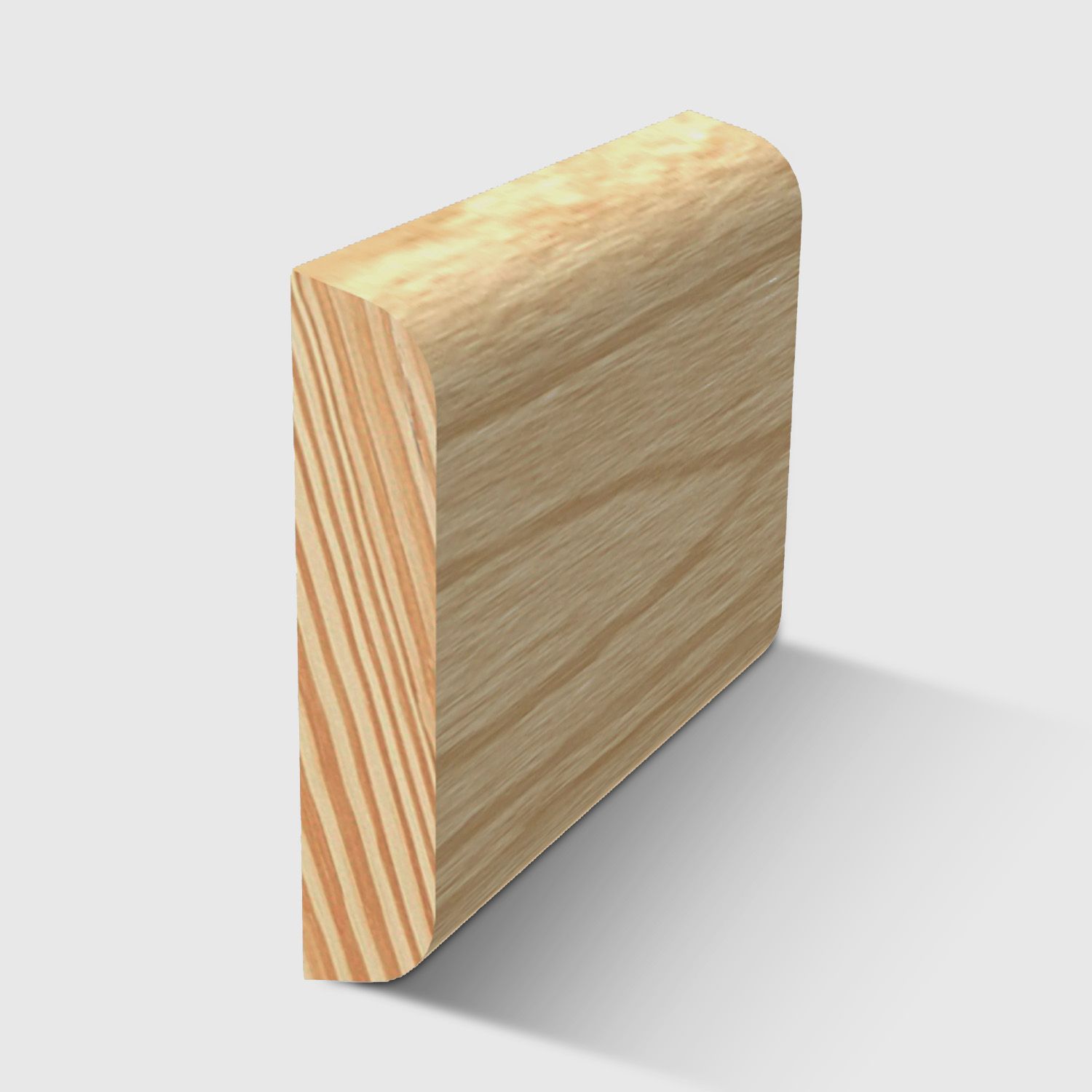 A  timber moulding with a curved top and bottom in Clear Pine 40 x 8mm
