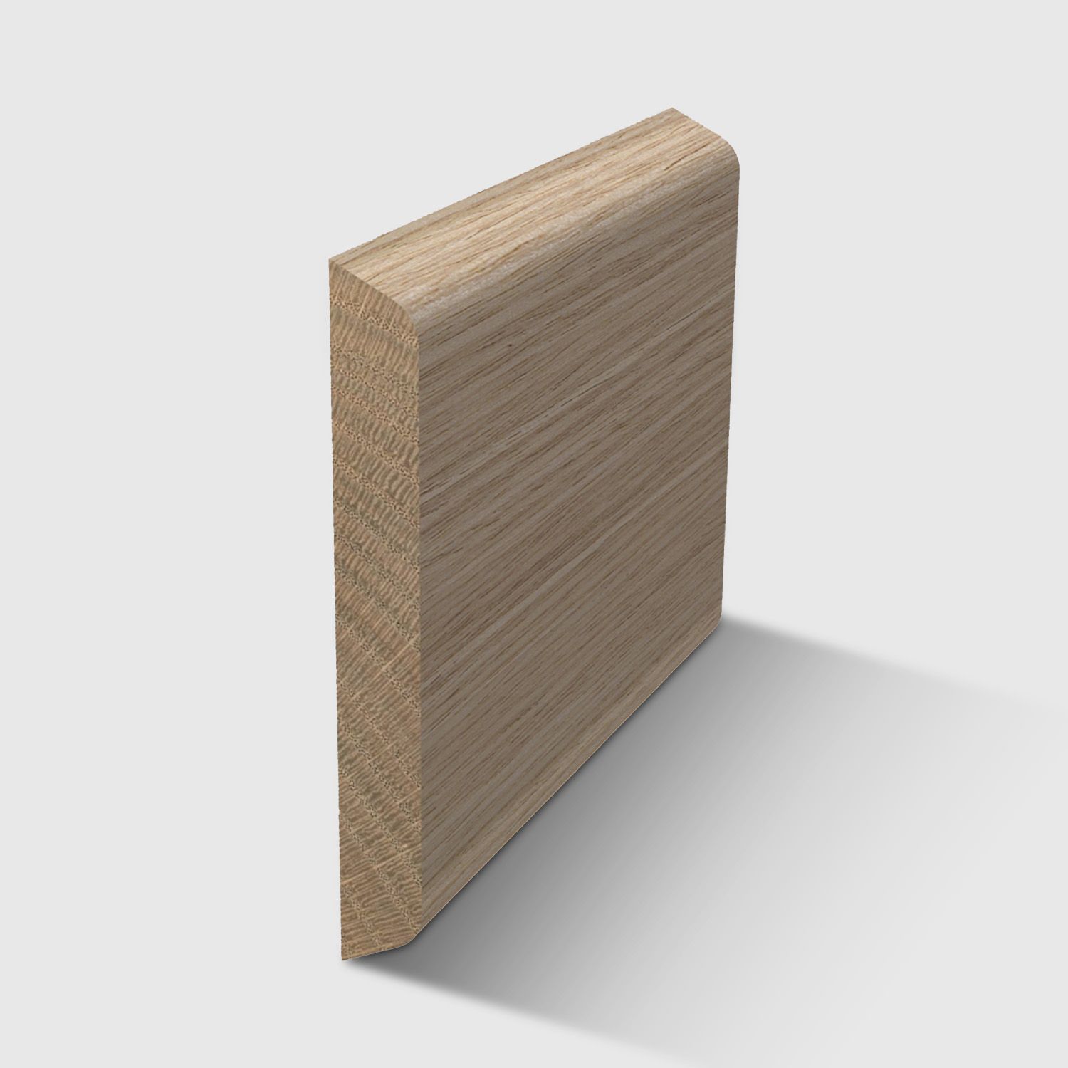 A  timber moulding with a curved top and bottom in Tasmanian Oak 40 x 5mm