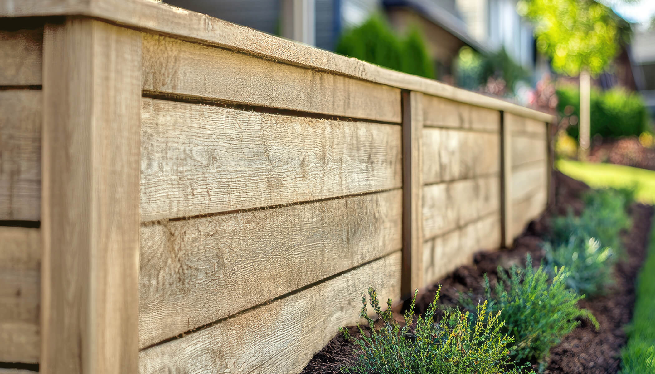 Sleepers used to create garden beds