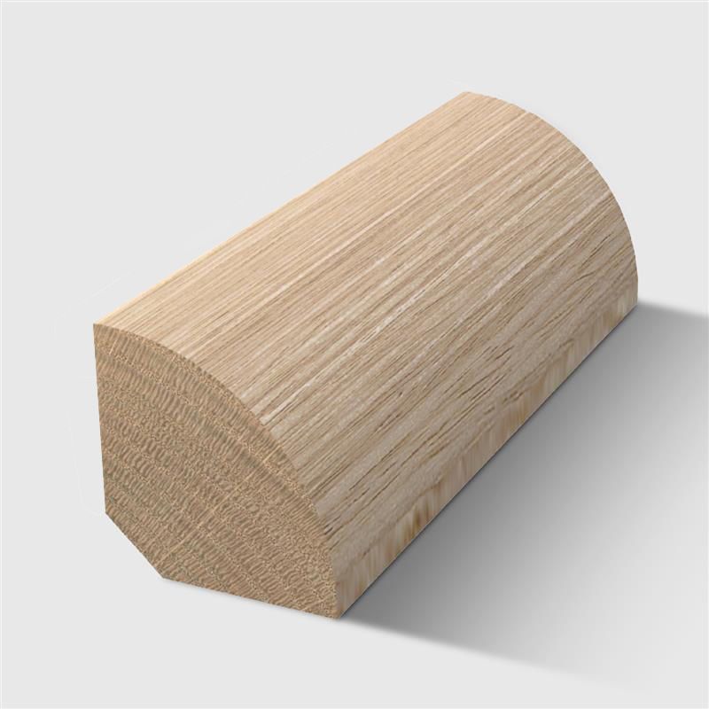 A rounded corner timber moulding in Tasmanian Oak 12 x 12mm 2.4m
