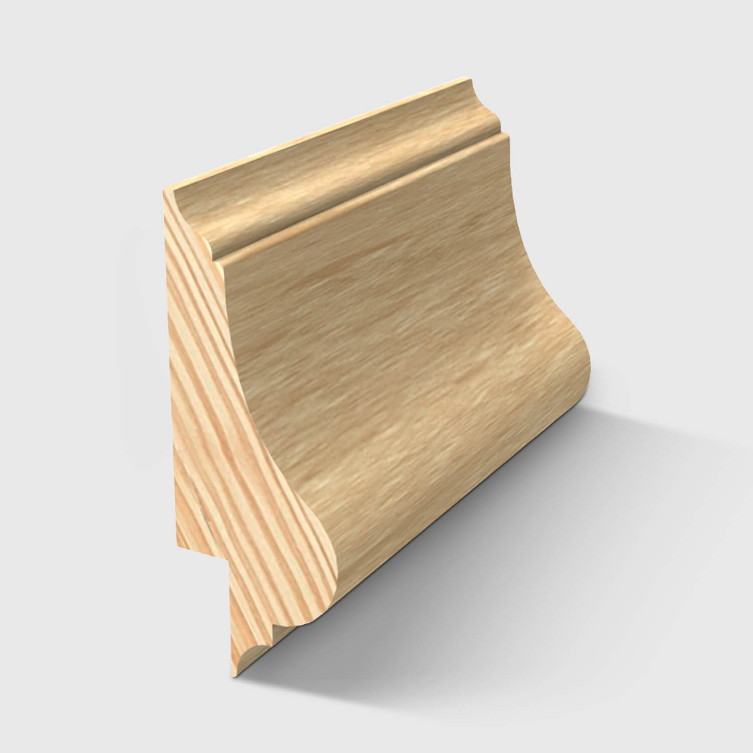 A timber moulding with an ornate concave and convex profile in Clear Pine 40 x 15mm 3.0m
