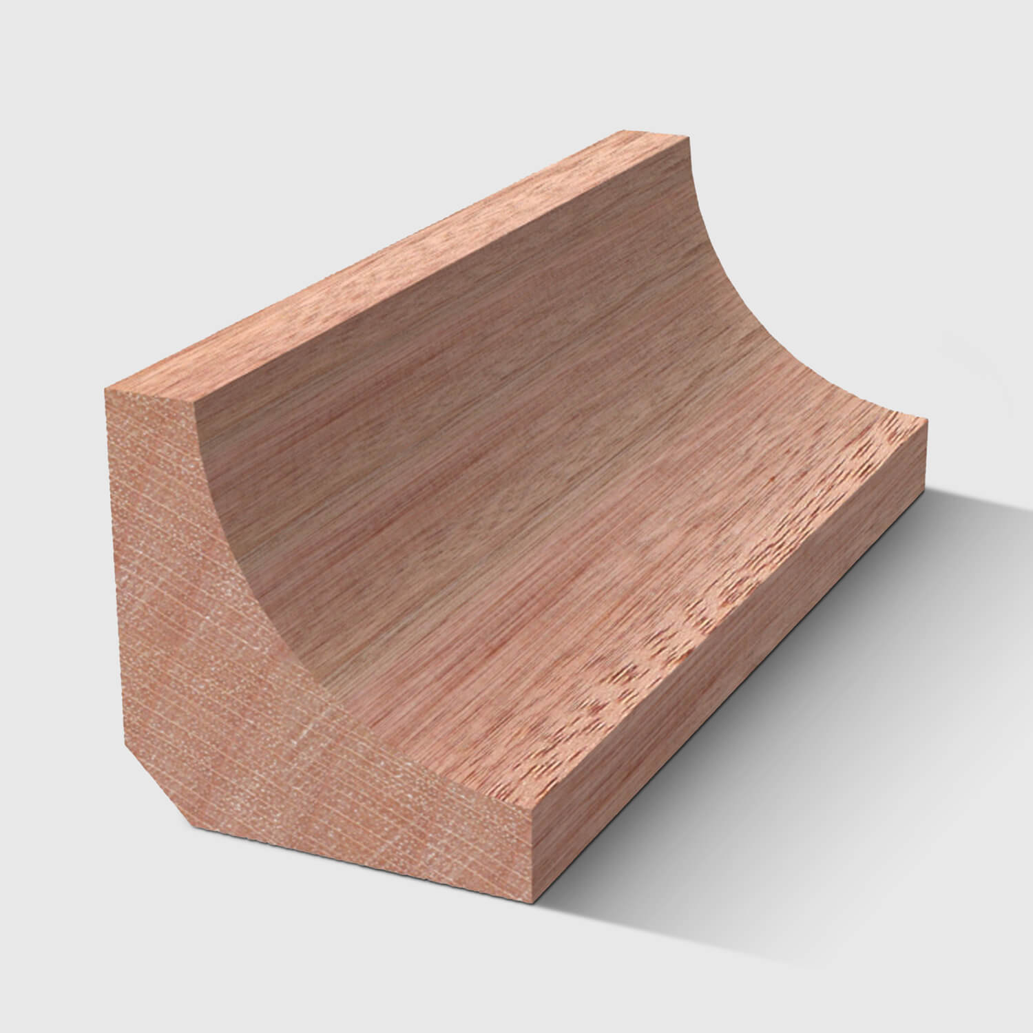 A timber moulding with a concave, quarter-round profile in Meranti 18 x 18mm 1.8m