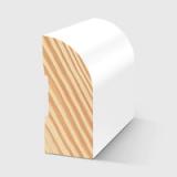 A timber moulding with a curved top and a small recessed groove on the back in Primed FJ Pine 42 x 18mm