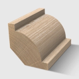 A rounded profile with a flat top and bottom corner timber moulding in Tasmanian Oak 30 x 30mm 2.4m