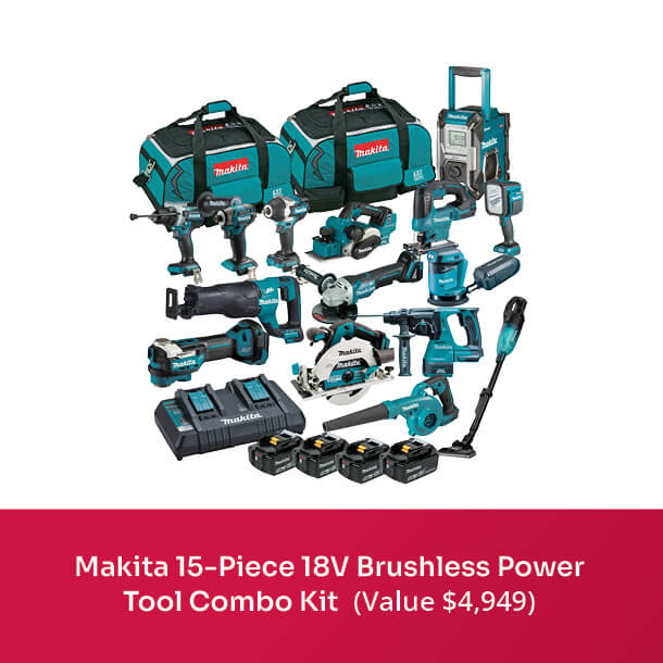 Makita 15-Piece 18V Brushless Power Tool Combo Kit (Value $4,949)