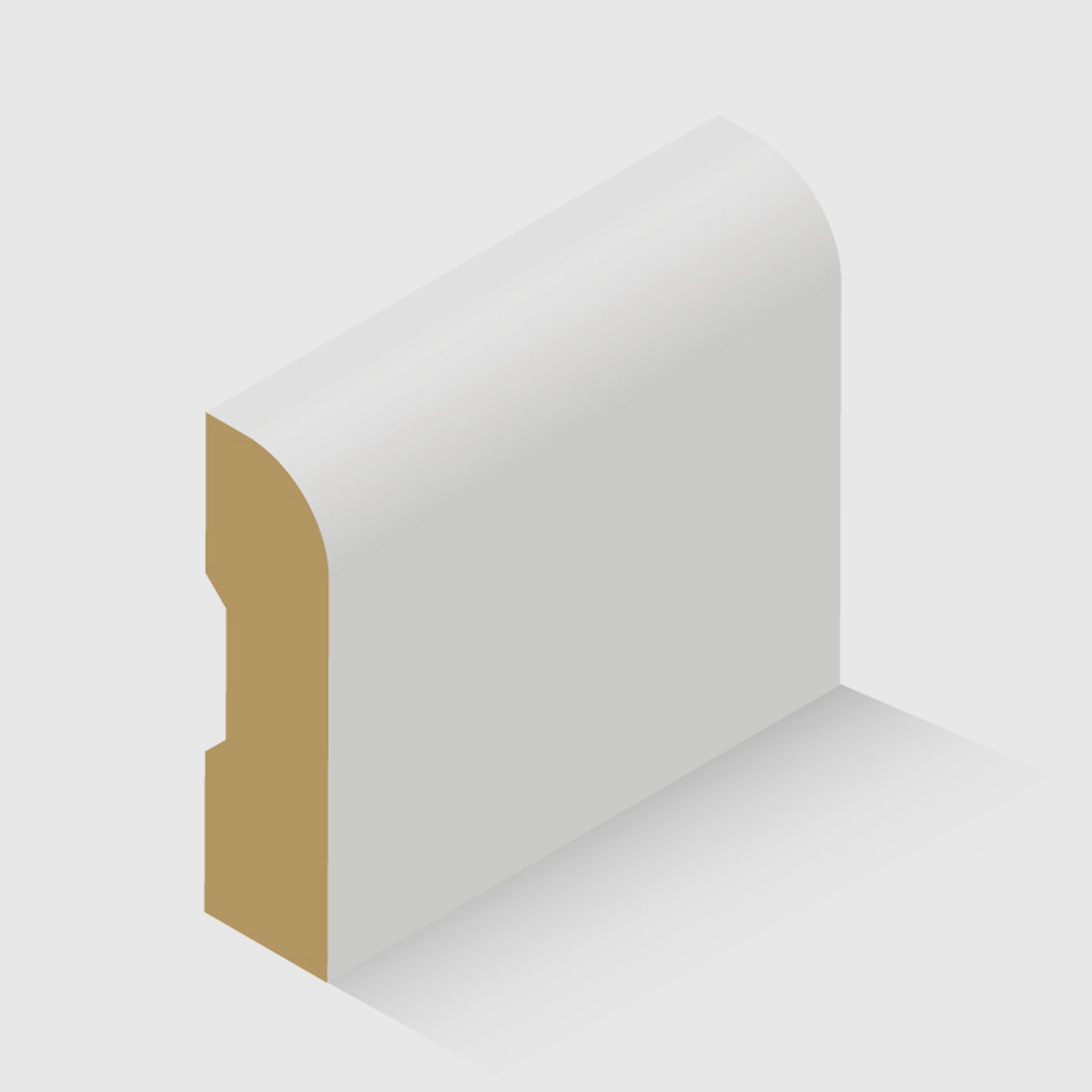 A smooth, rounded top edge MDF profile in 42 x 12mm