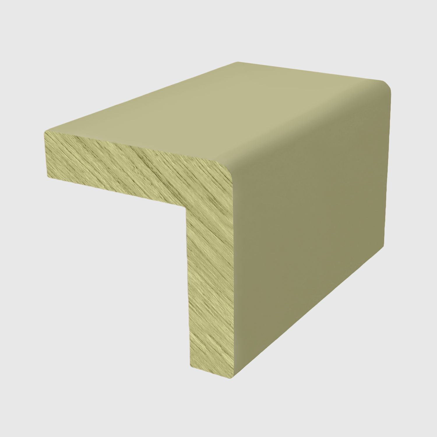 A timber moulding with an L-shaped rebate profile and rounded outer edges in Primed FJ Pine 30 x 30mm 2.7m