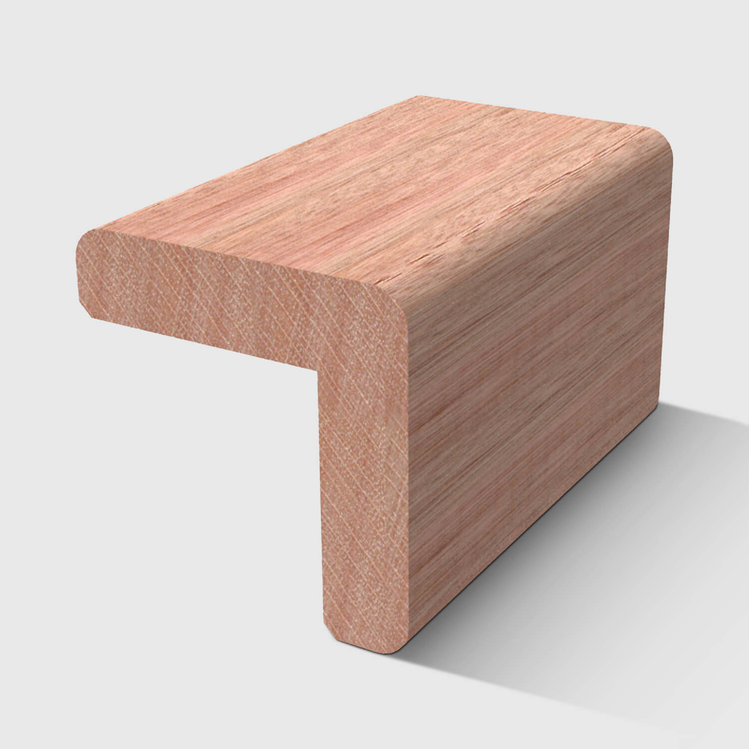 A timber moulding with an L-shaped rebate profile and rounded outer edges in Meranti Meranti 30 x 30mm 2.1m