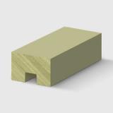 A rectangular timber moulding with a single square notch cut into one side near the base in H3 Primed FJ Pine 66 x 42mm