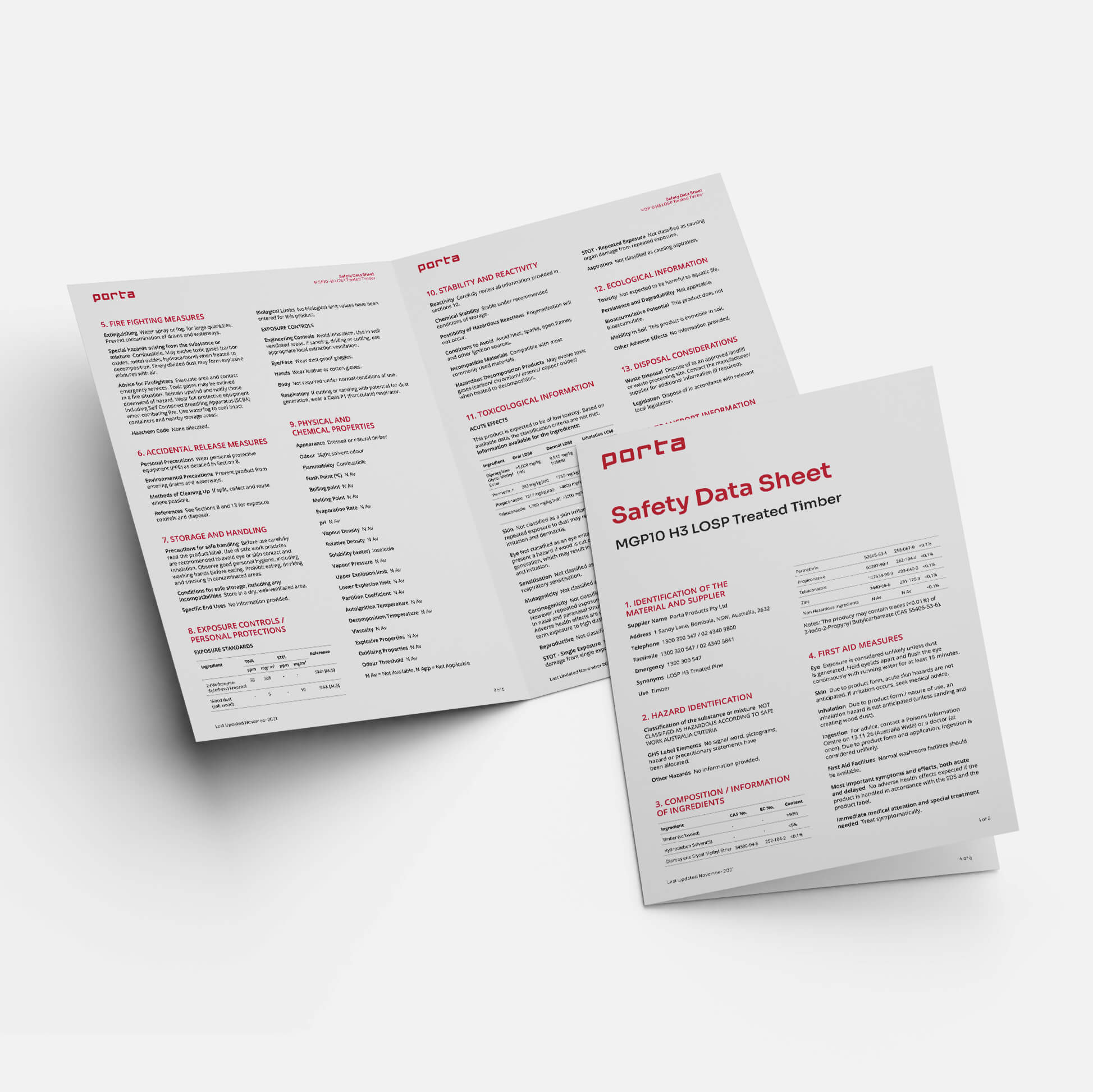 Brochure image of MGP10 H3 LOSP timber.