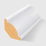 A rounded profile with a flat top and bottom corner timber moulding in Primed FJ Pine 30 x 30mm