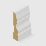 A white-painted MDF skirting board with a decorative triple-curve profile along the top 85 x 18mm