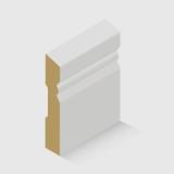 An MDF skirting board with a decorative curved and stepped profile along the top edge 67 x 12mm