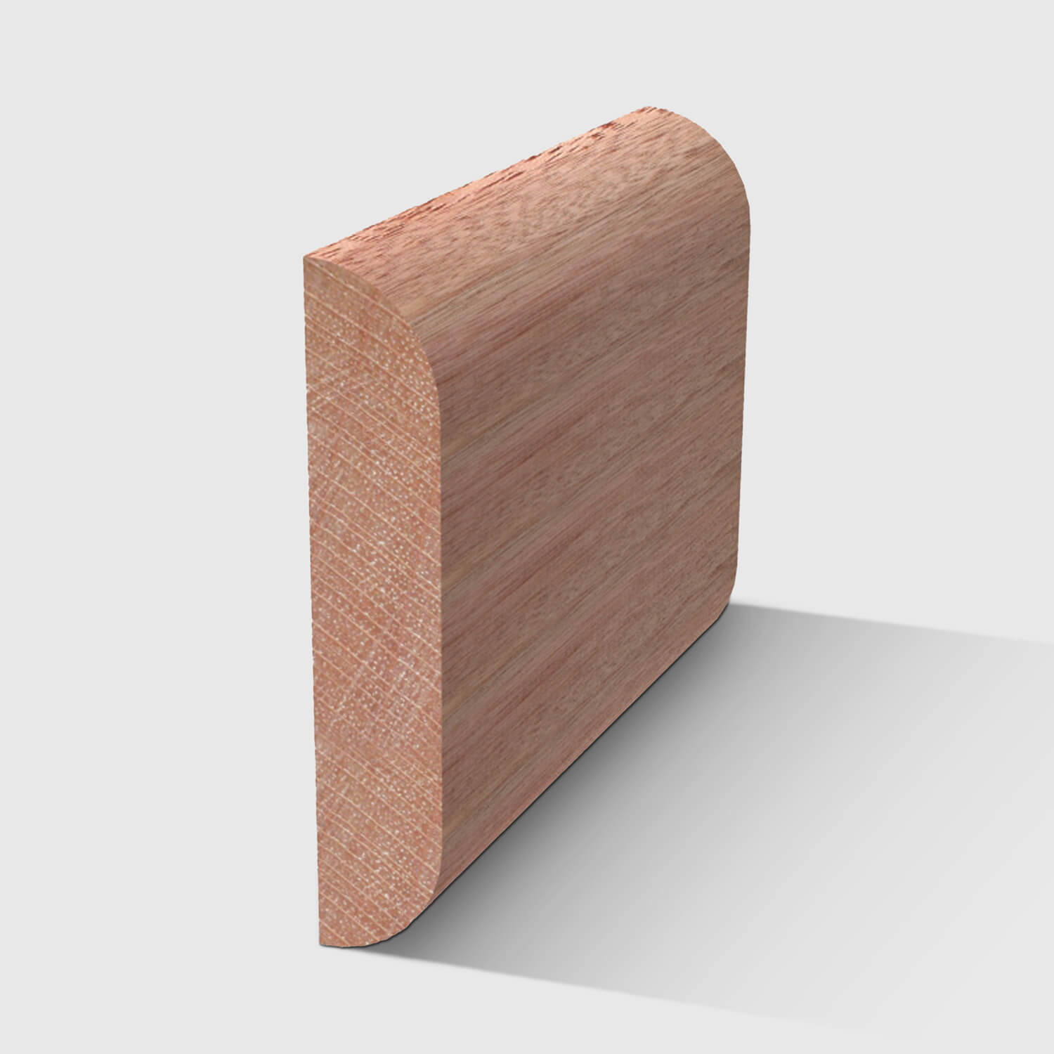 A  timber moulding with a curved top and bottom in Meranti 41 x 8mm