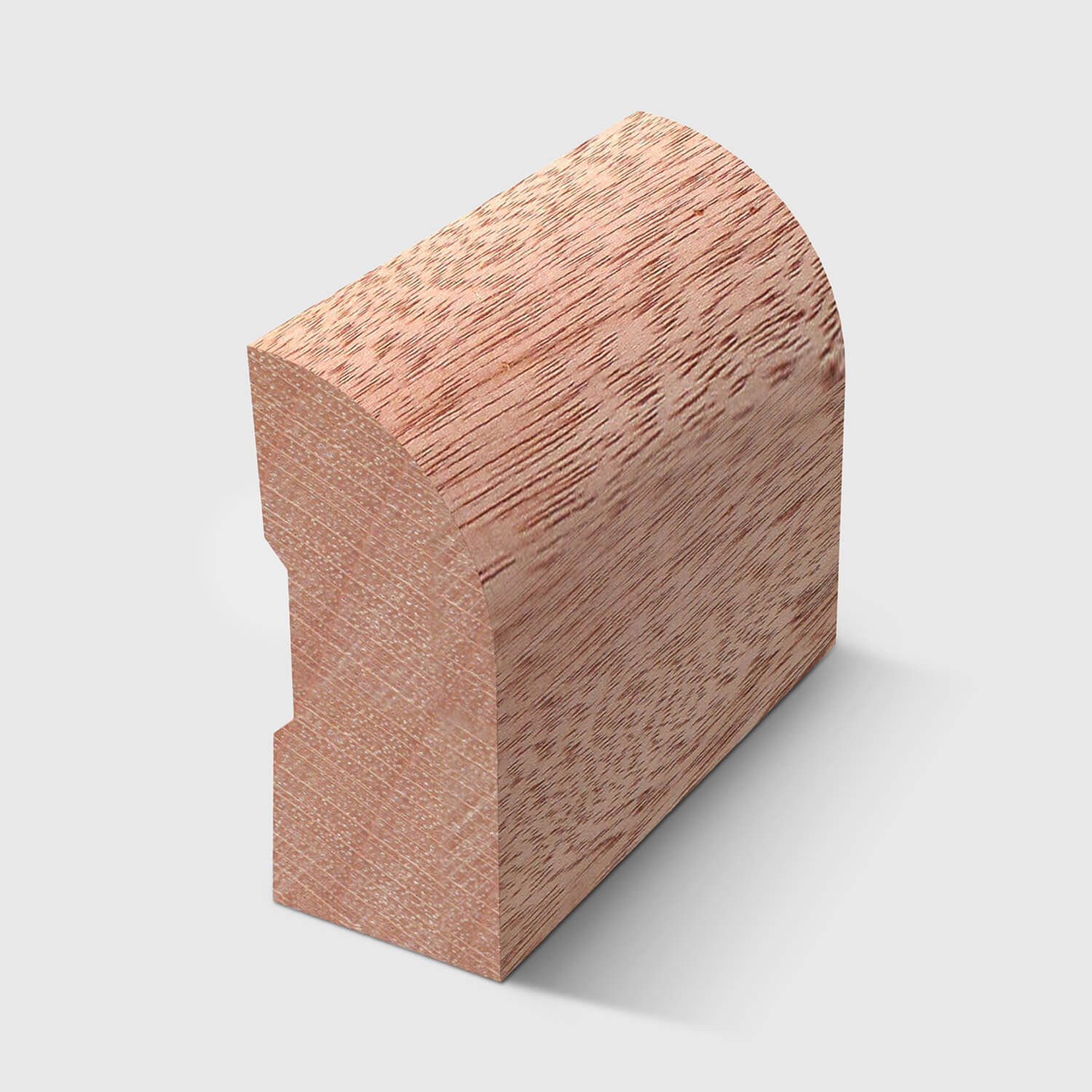 A timber moulding with a curved top and a small recessed groove on the back in Meranti 41 x 18mm