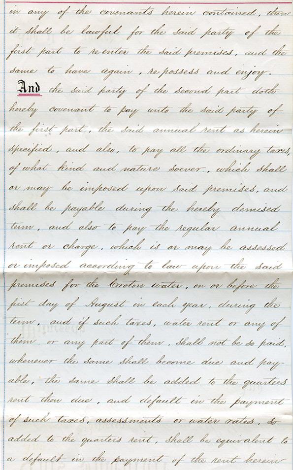 Lease for the property