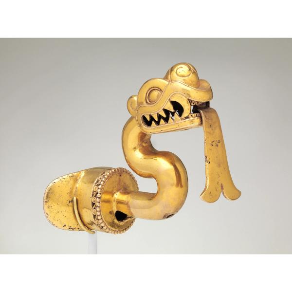 Cover Image for 1641. Serpent labret with articulated tongue, Mexica artist(s)