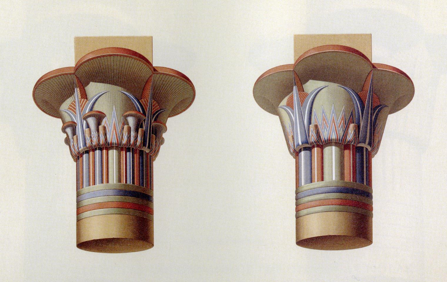 Composite capitals from columns in the temple of Isis on the island of Philae