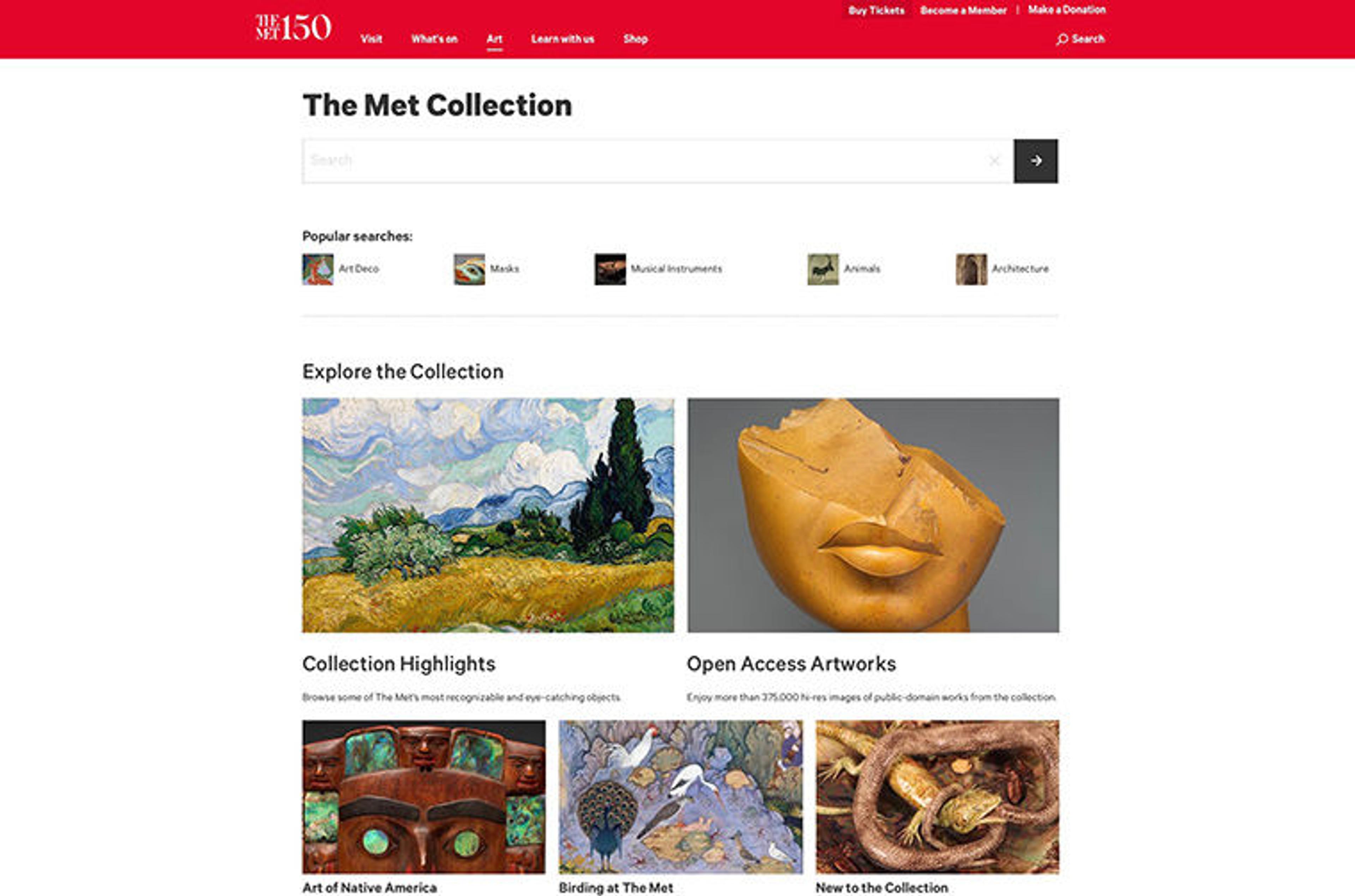 Met collection homepage
