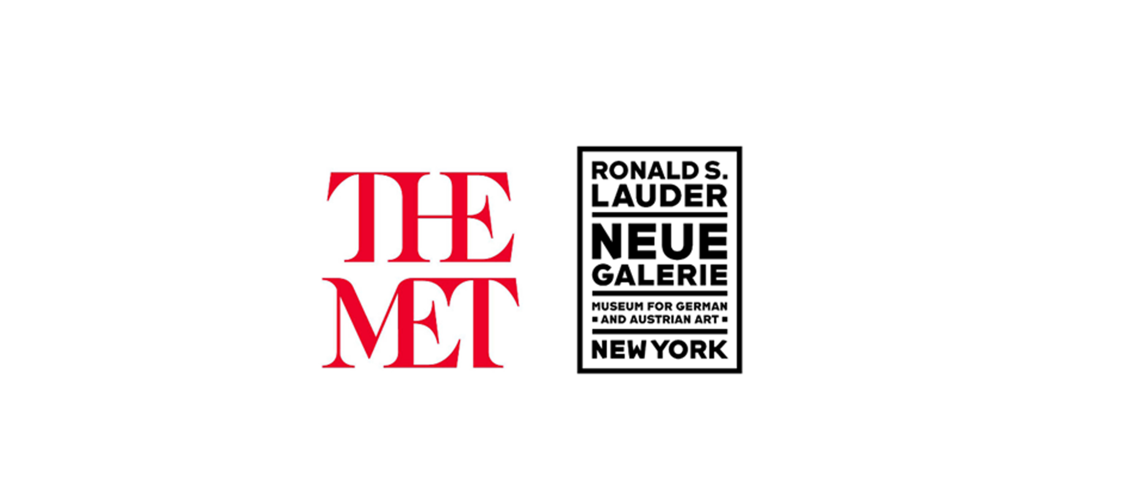 The logos of The Met and Neue Galerie