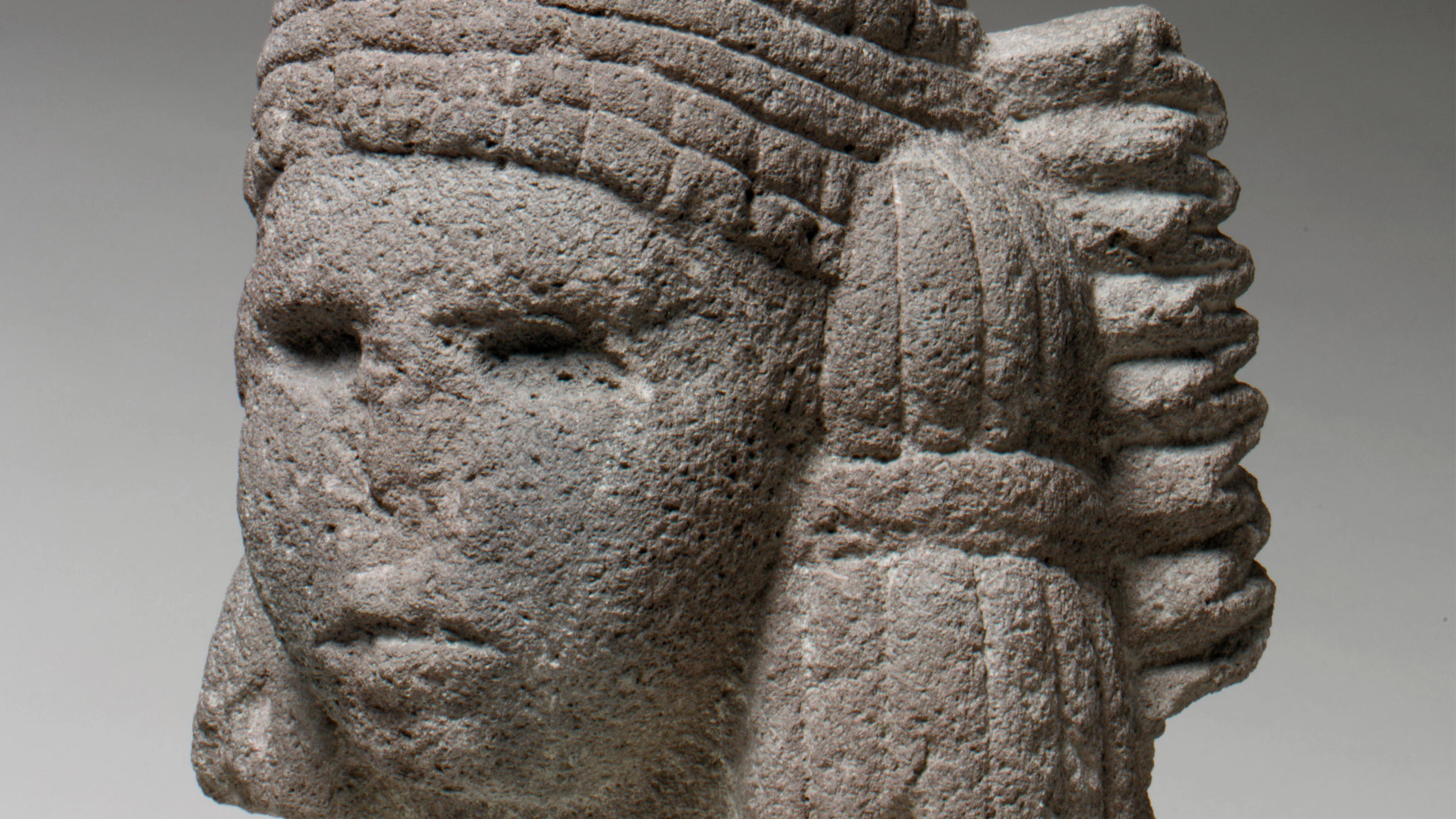 Stone sculpture of a female head