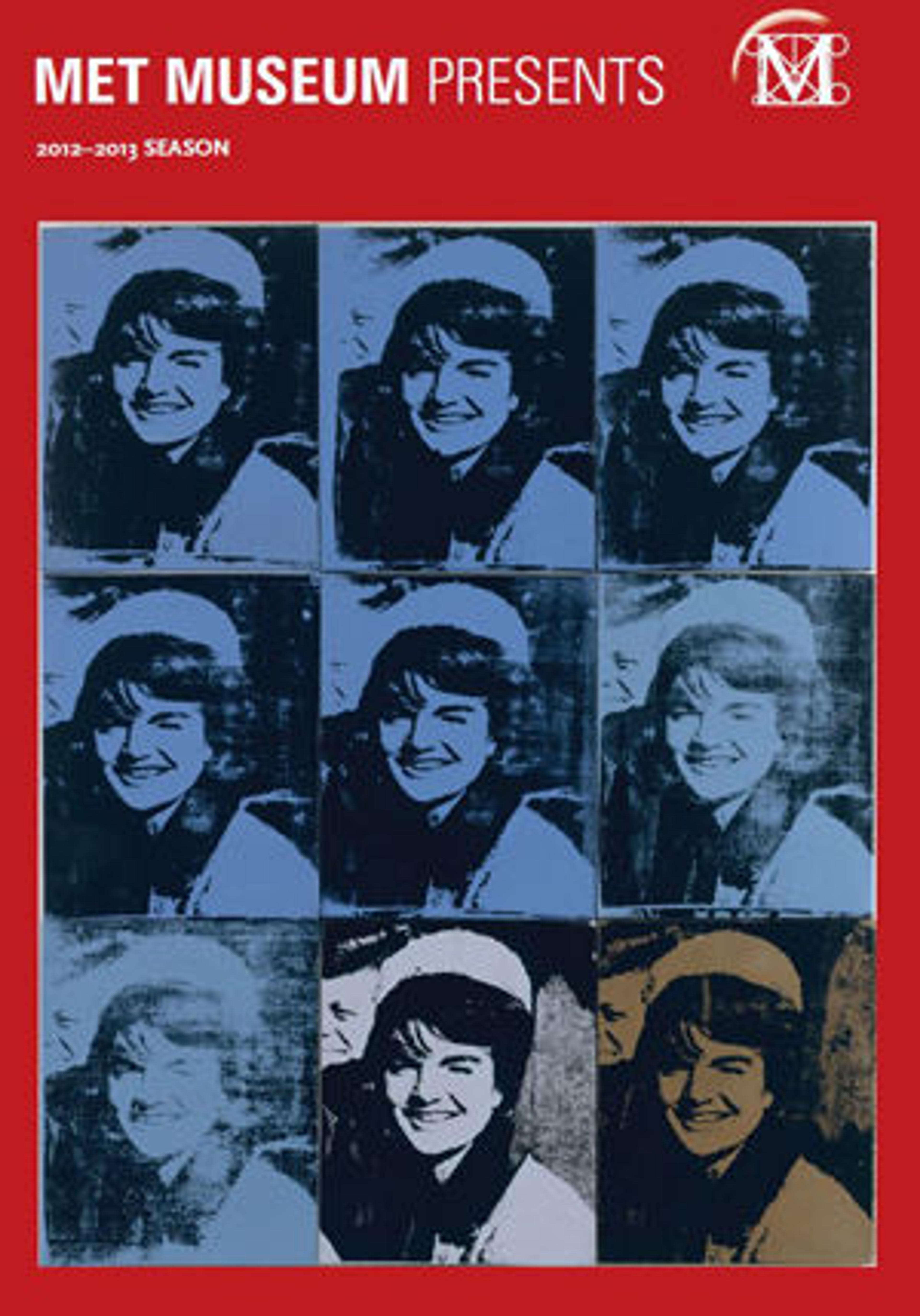 Left: Brochure cover for the inaugural season of Met Museum Presents programming, featuring Andy Warhol's Nine Jackies