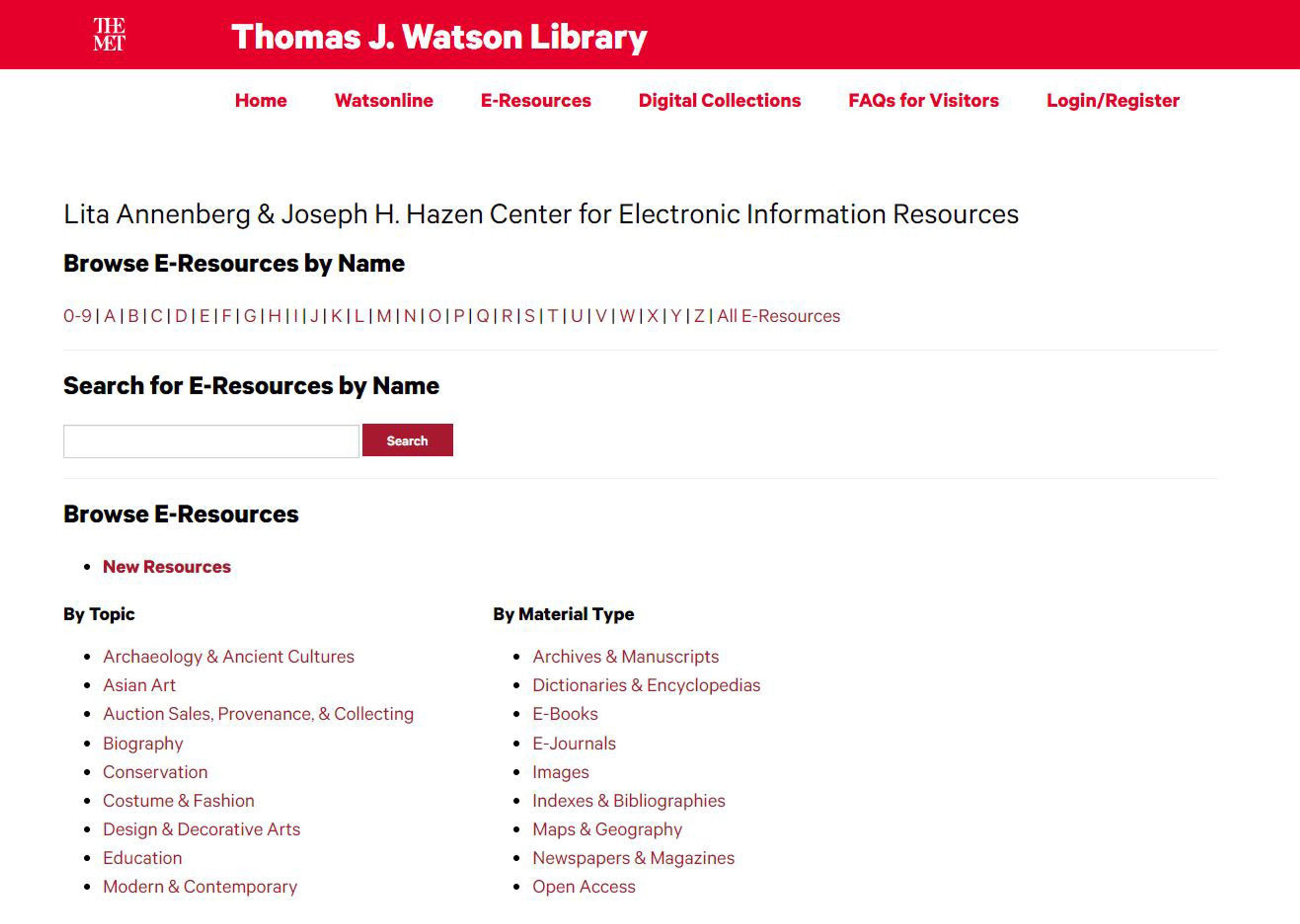 Screenshot of library's OPAC