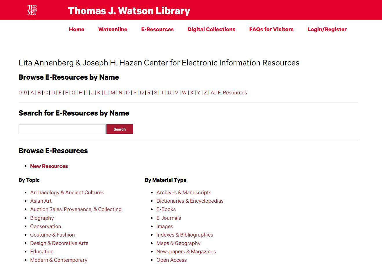 Screenshot of library's OPAC