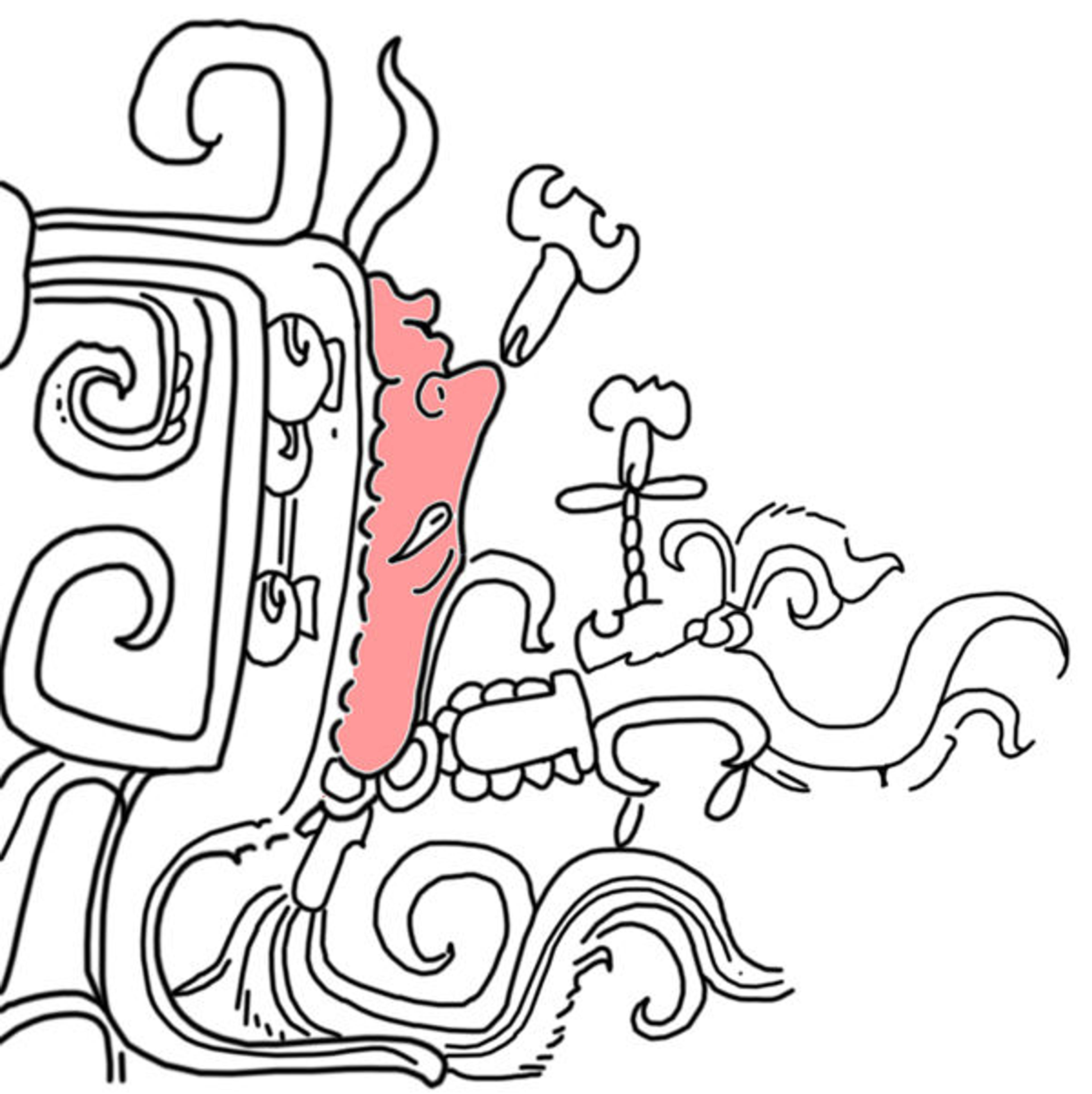 Maya maize god. Drawing by James Doyle