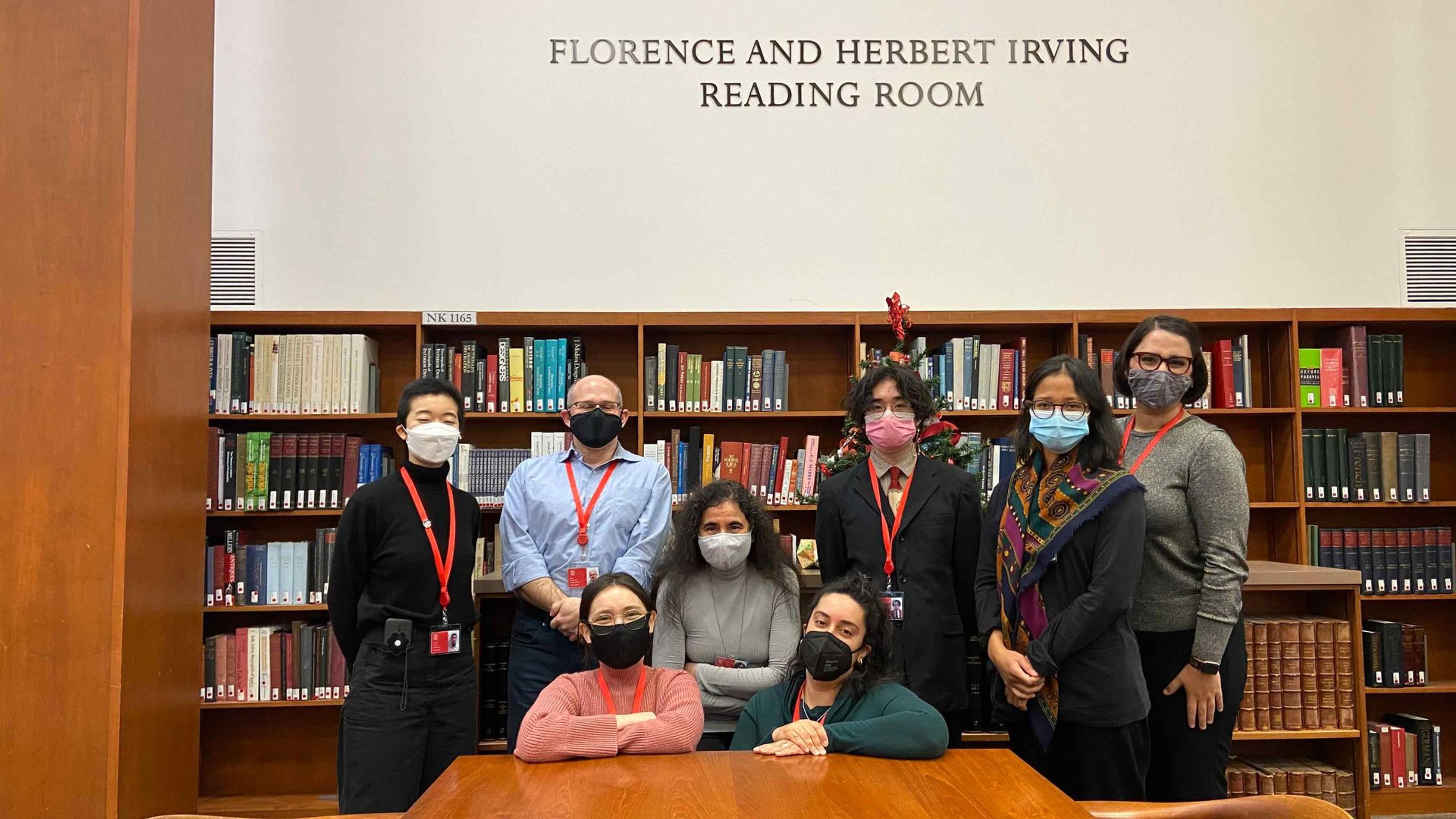 NEH grant participants group photo in the reading room