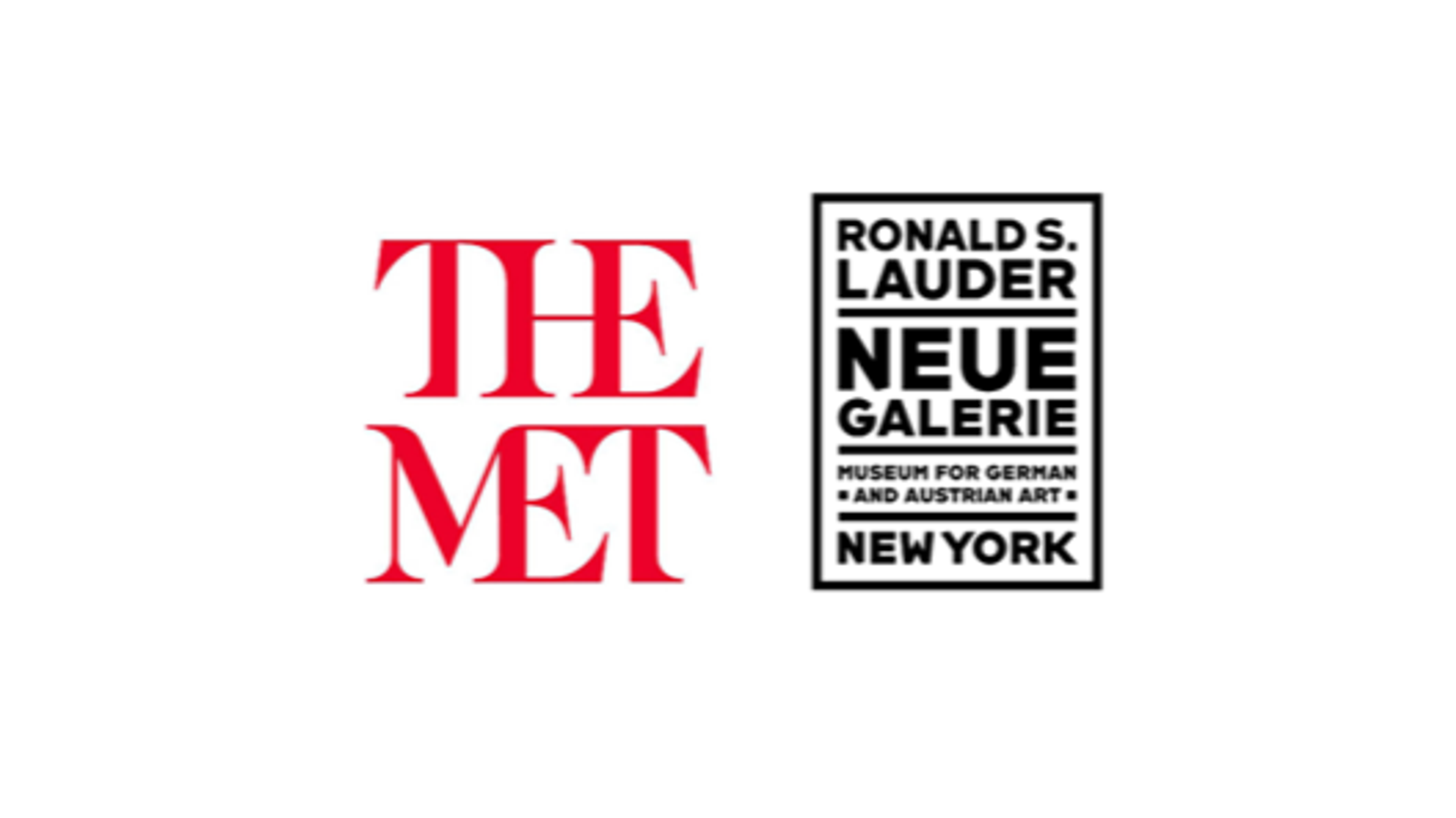 The logos of The Met and Neue Galerie