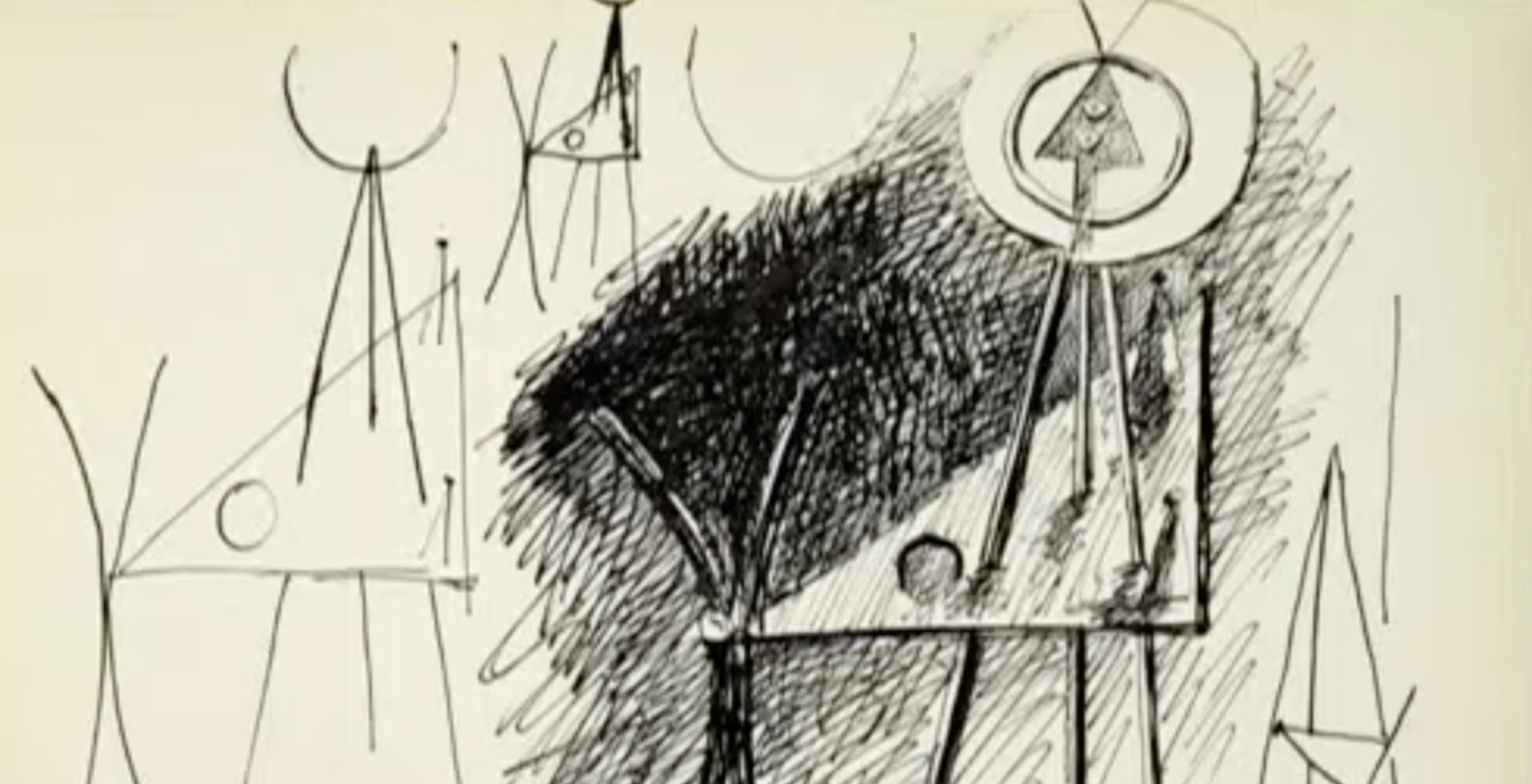 Pencil sketch from Picasso's notebook.