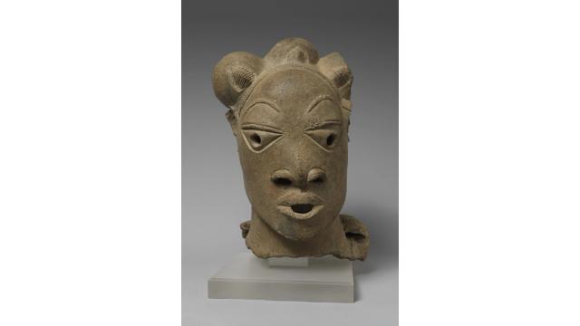 A Nok terracotta in the shape of a head