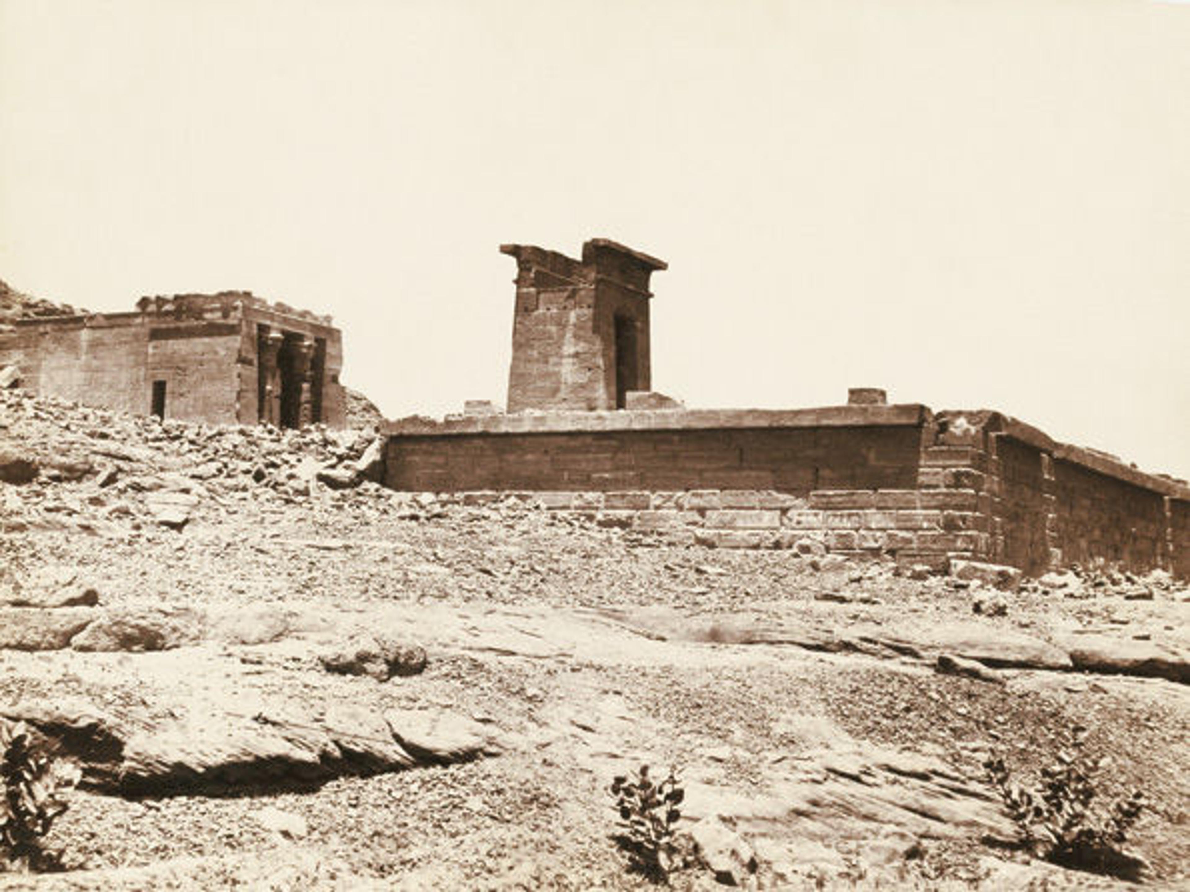 The Temple of Dendur in situ. Photographed by Antonio Beato ca. 1865–1885