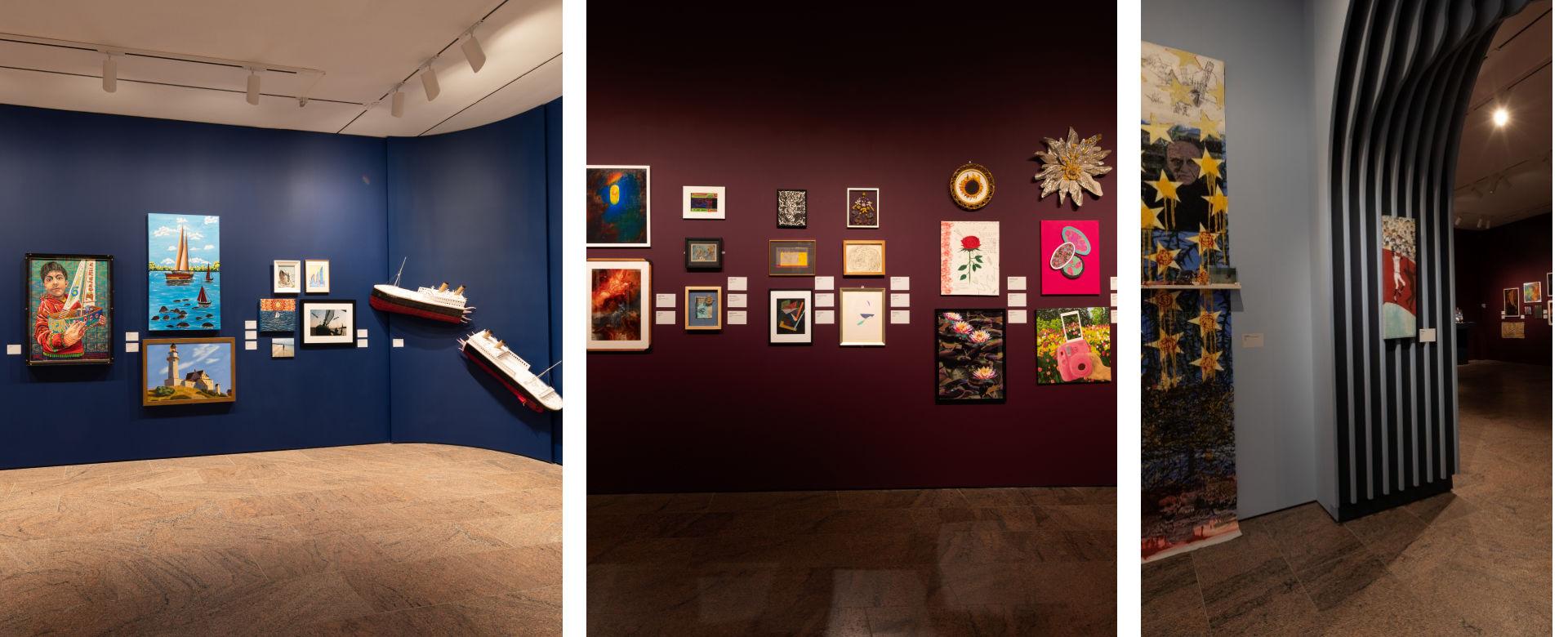 Composite image of gallery view at the Artwork exhibition