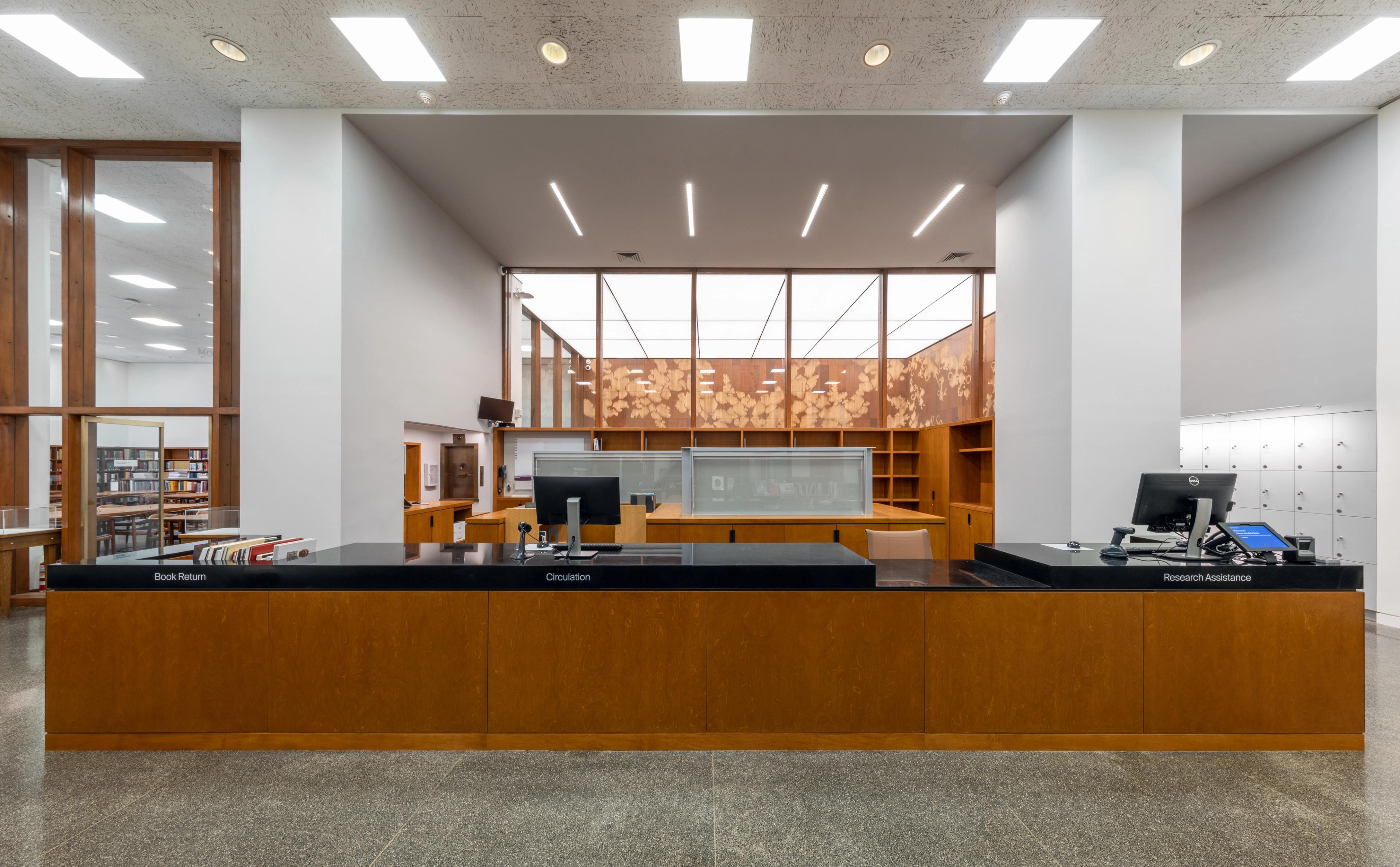 The newly renovated circulation desk