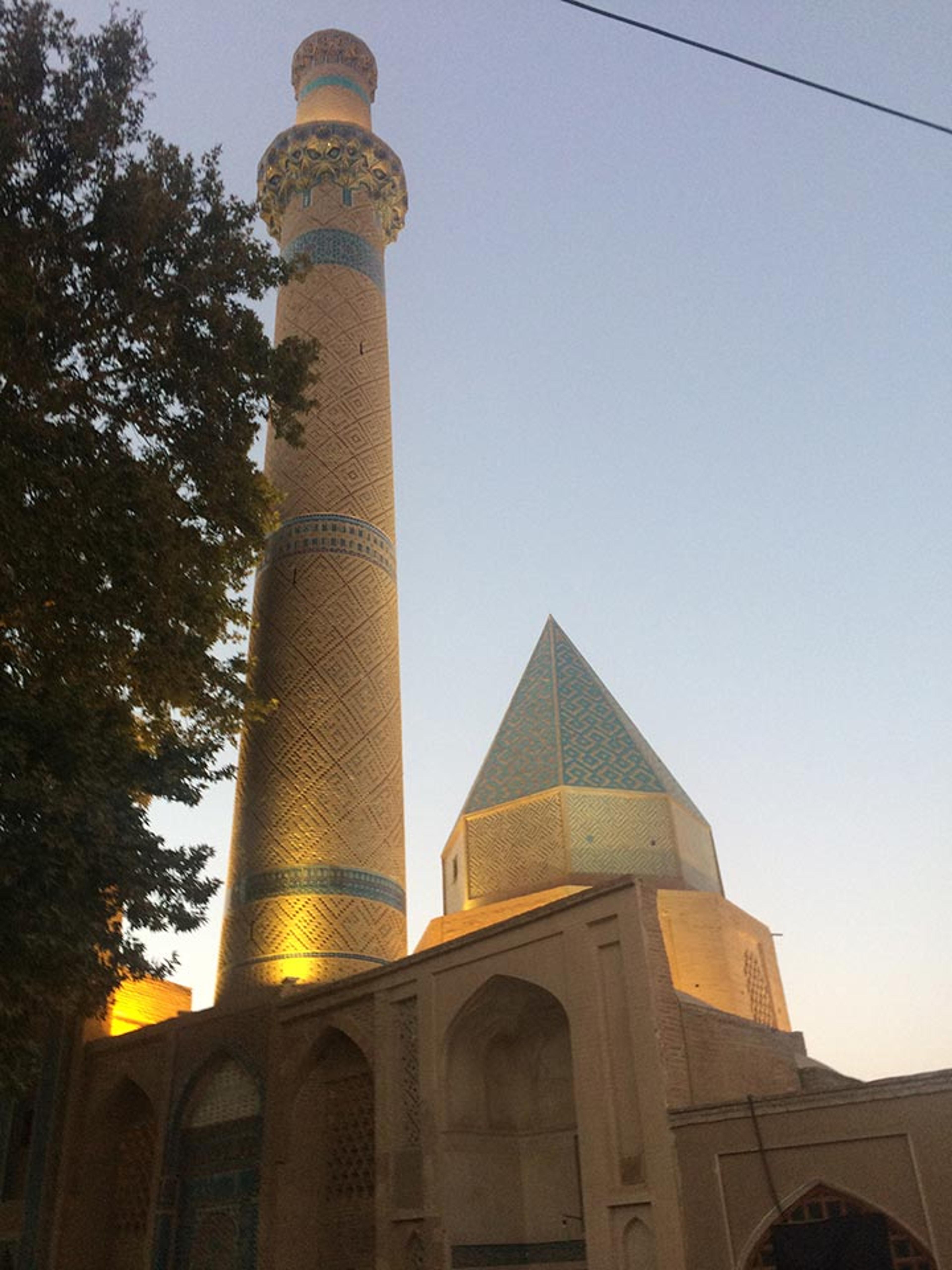 Tomb of Abd-us Samad, Natanz, showing towers against the sky