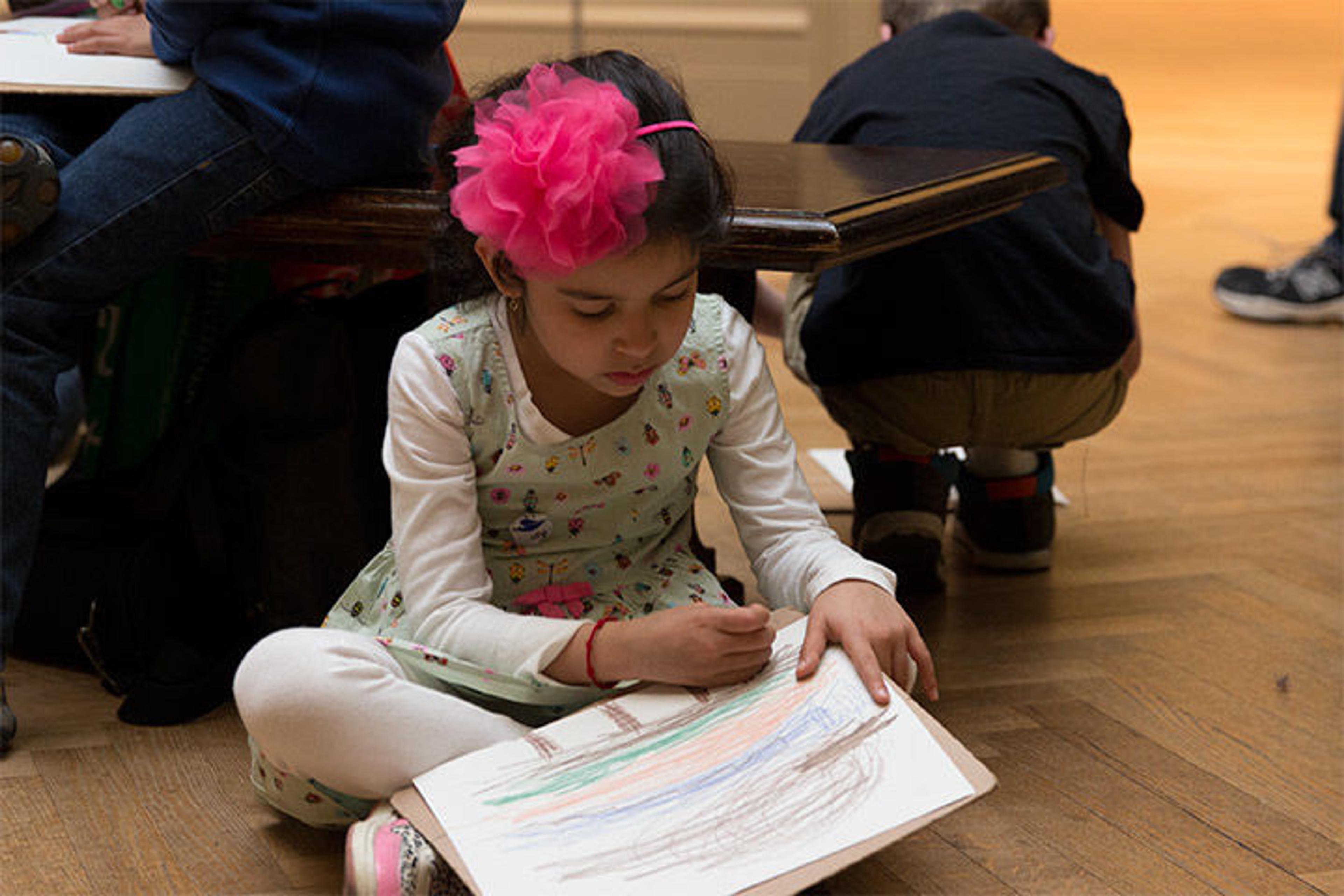 Maya drawing in the galleries