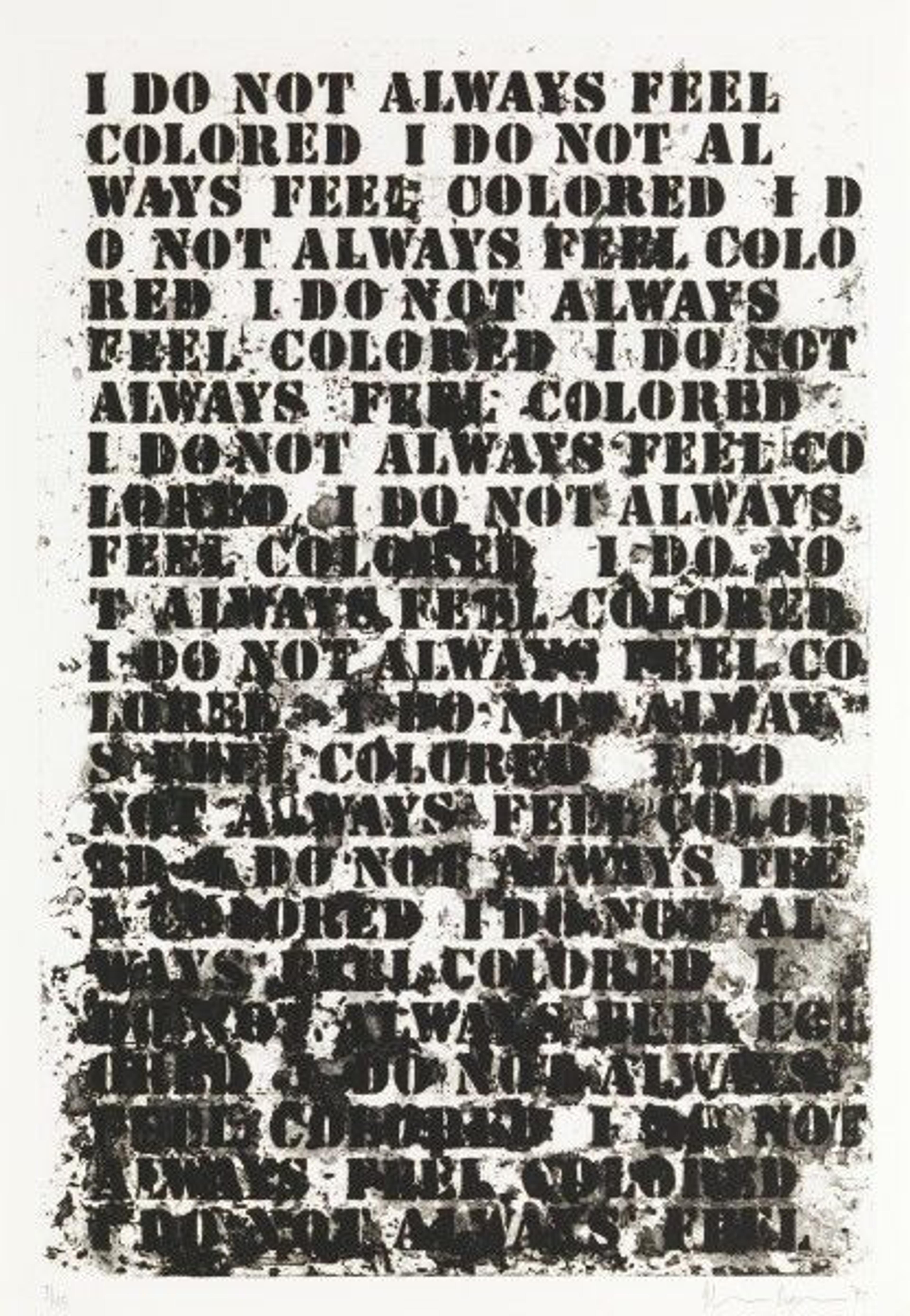One of four etchings by Glenn Ligon titled