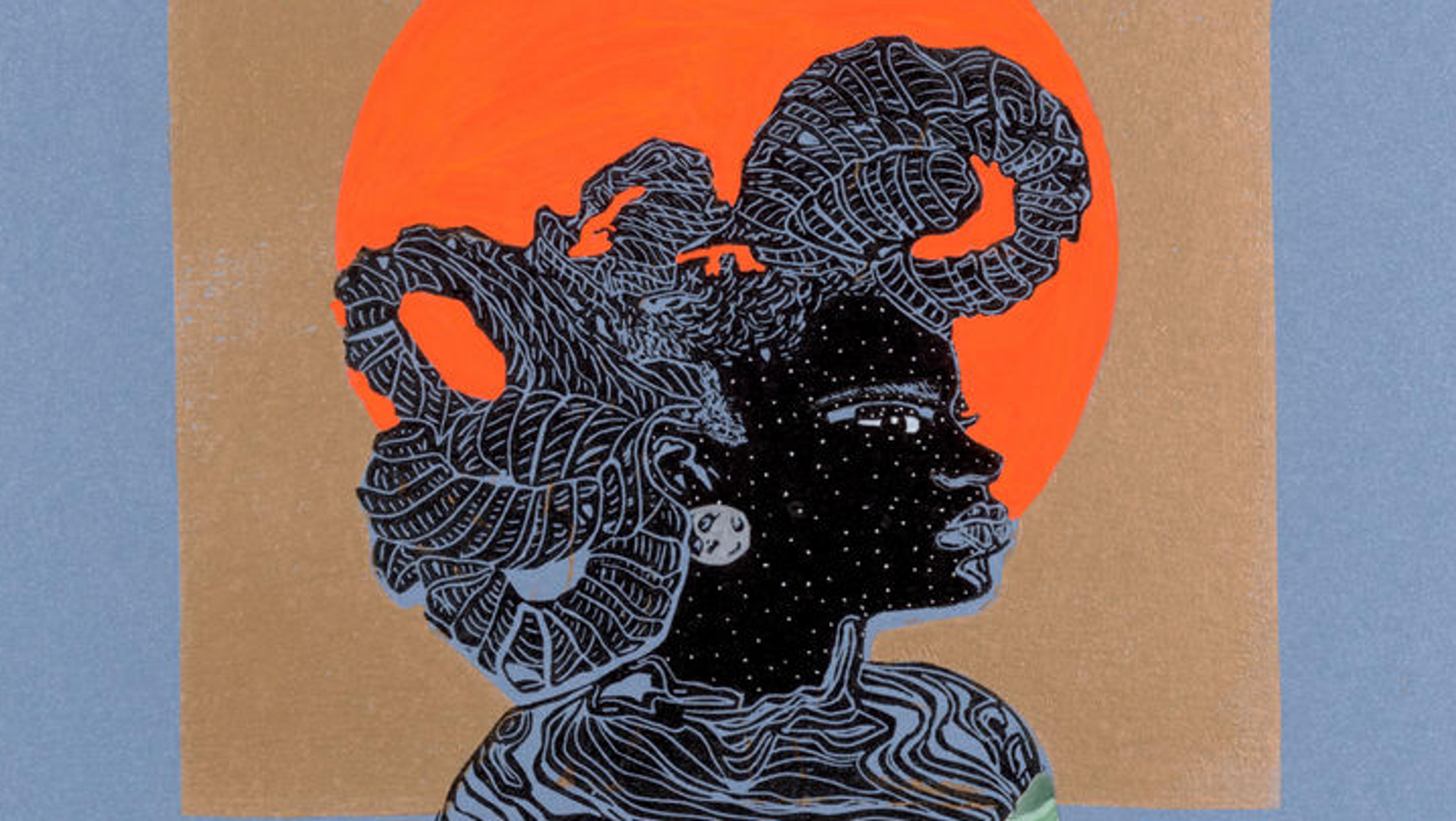 Detail of Tanekeya Word's "Starshine & Clay," 2019