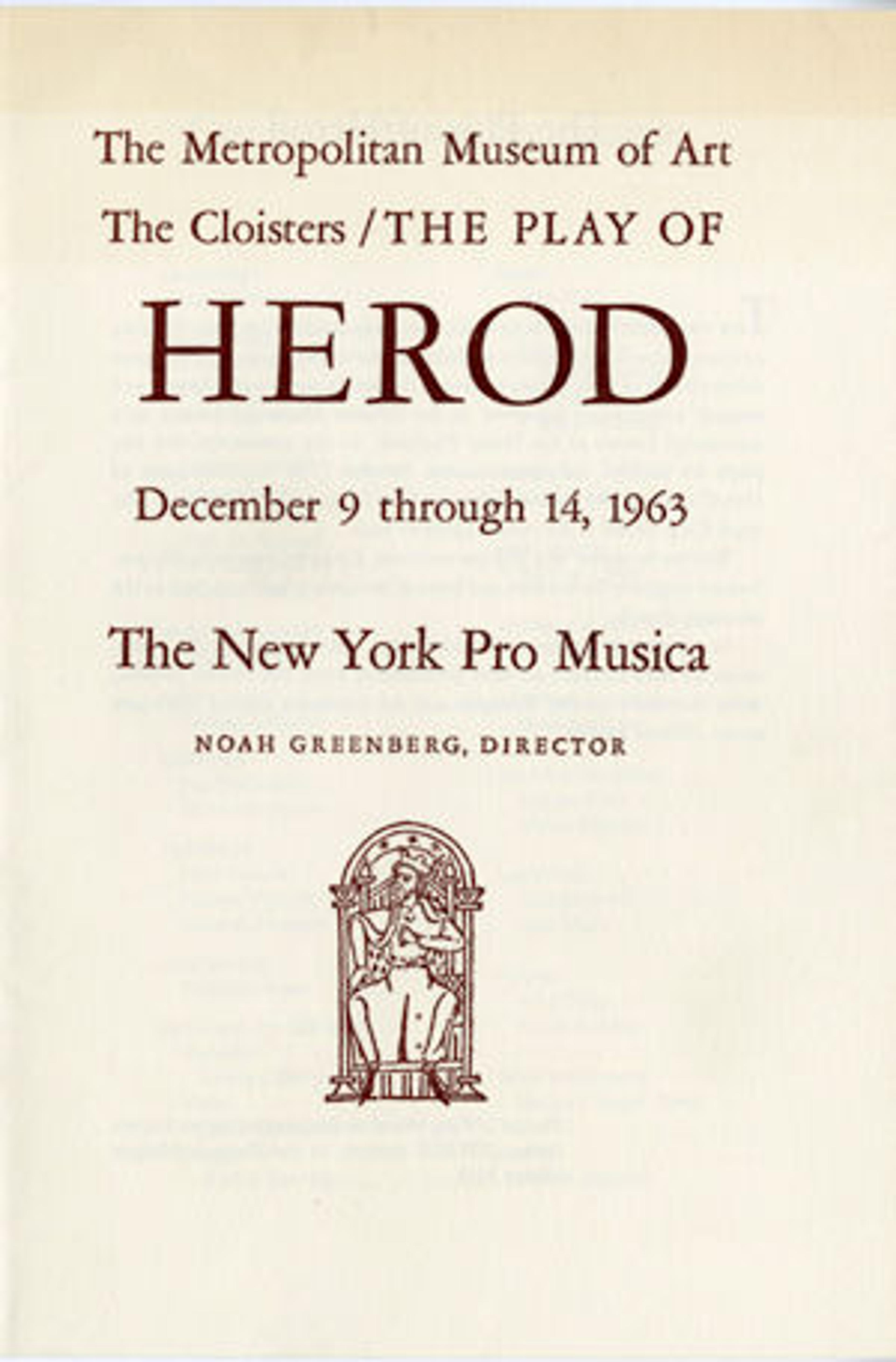 The Play of Herod Program