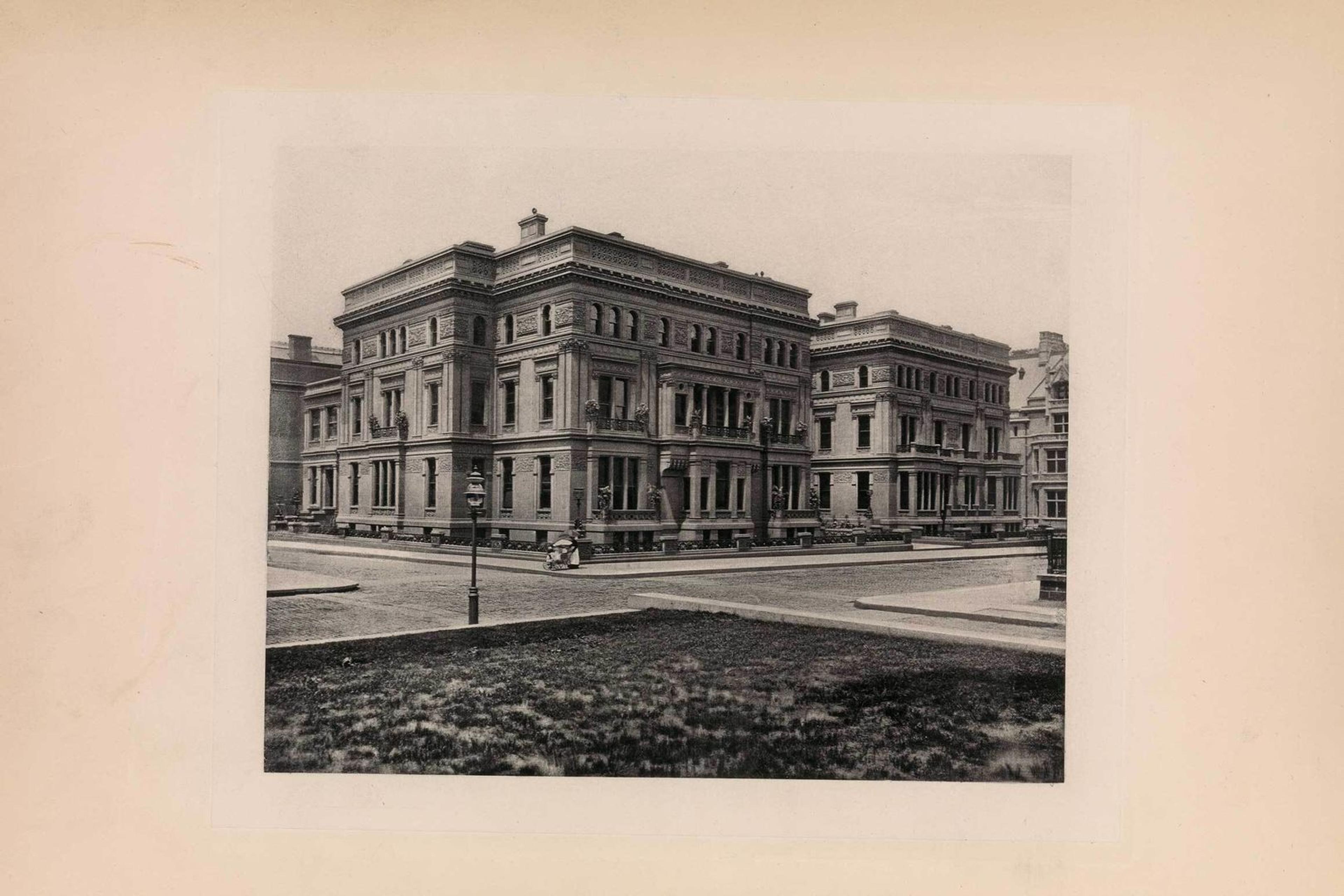 A photograph of an ornate mansion